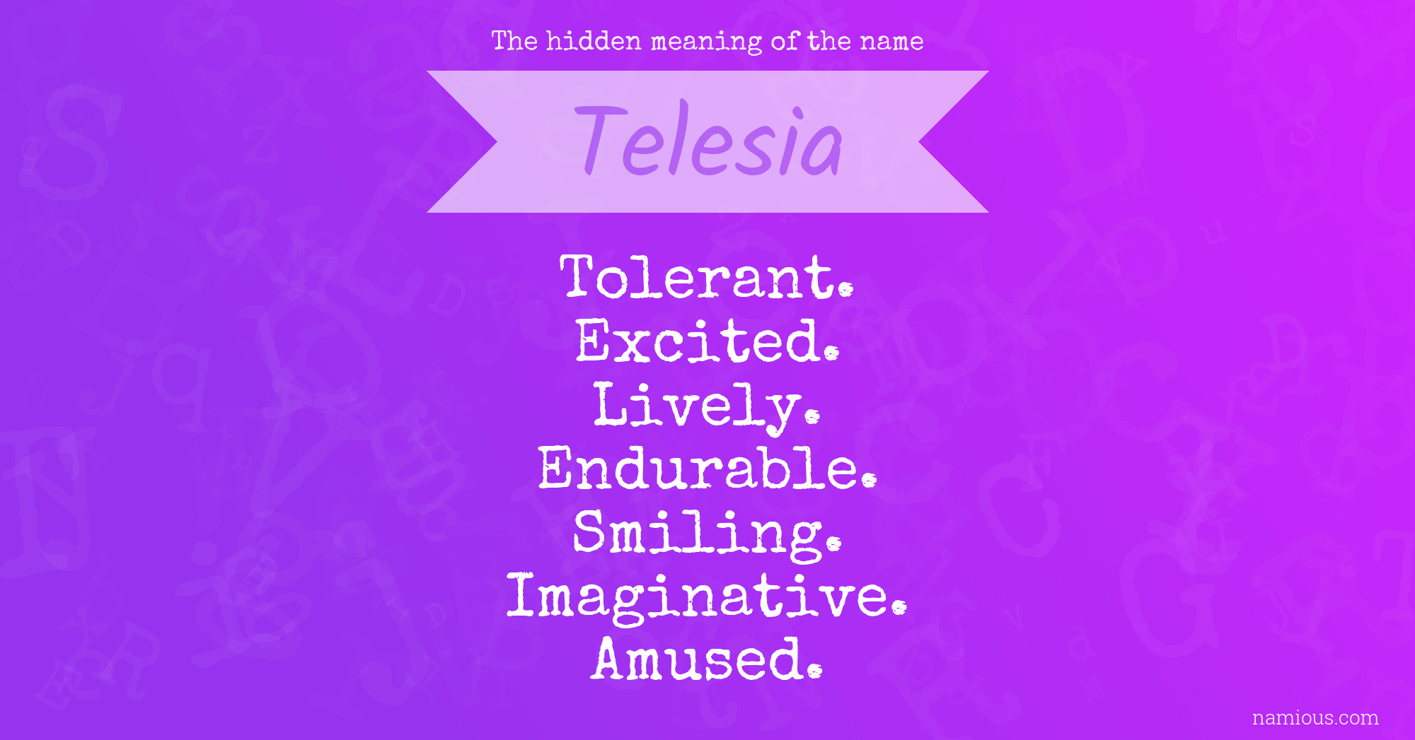 The hidden meaning of the name Telesia