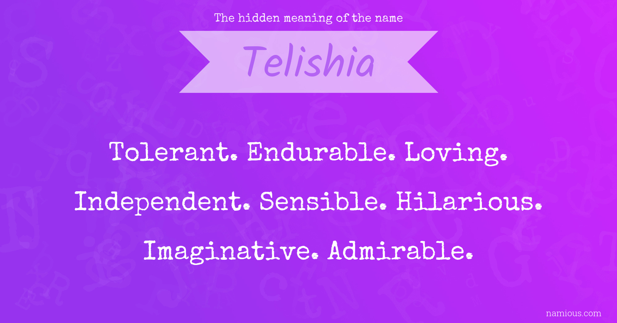 The hidden meaning of the name Telishia