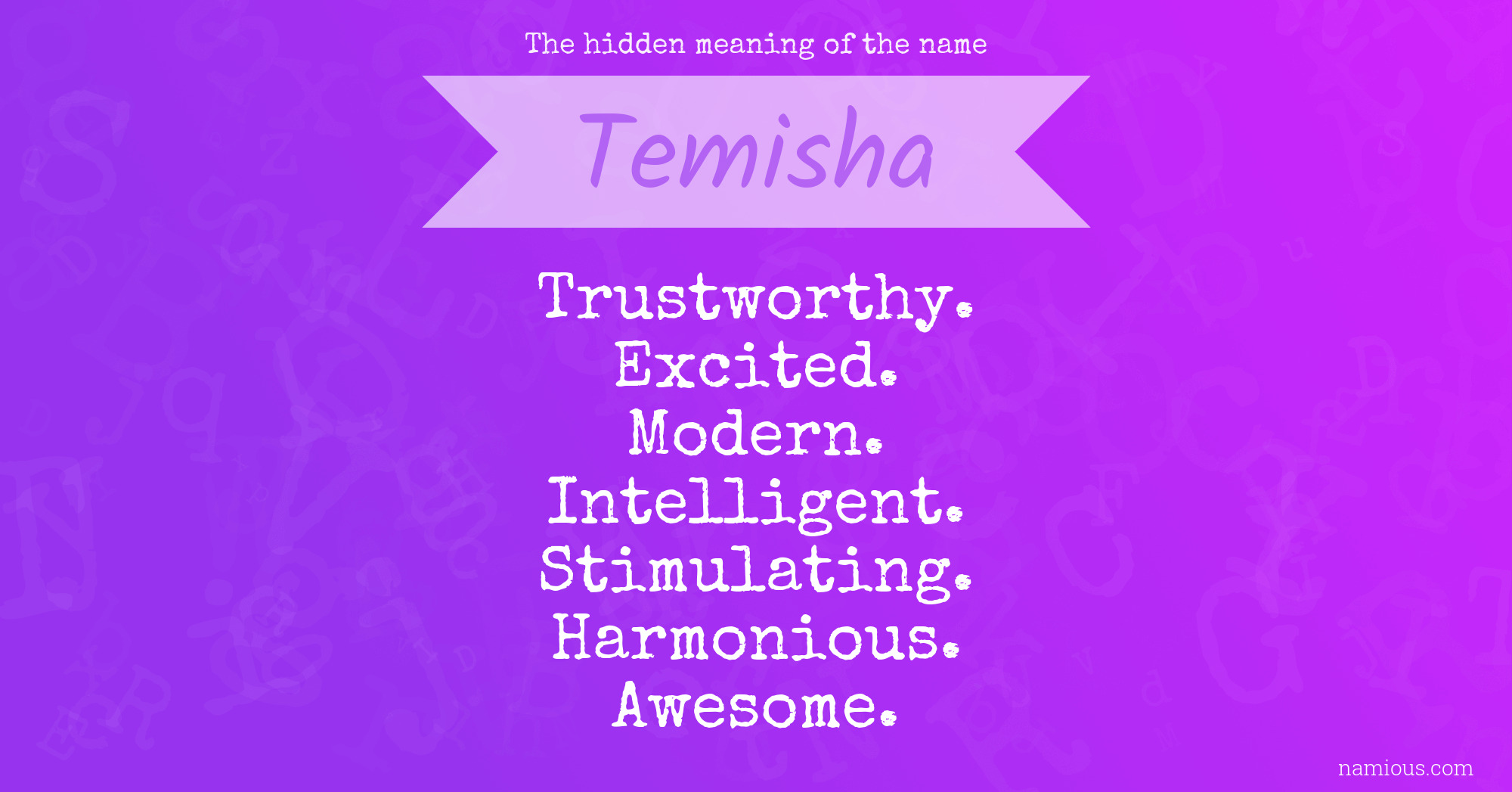 The hidden meaning of the name Temisha