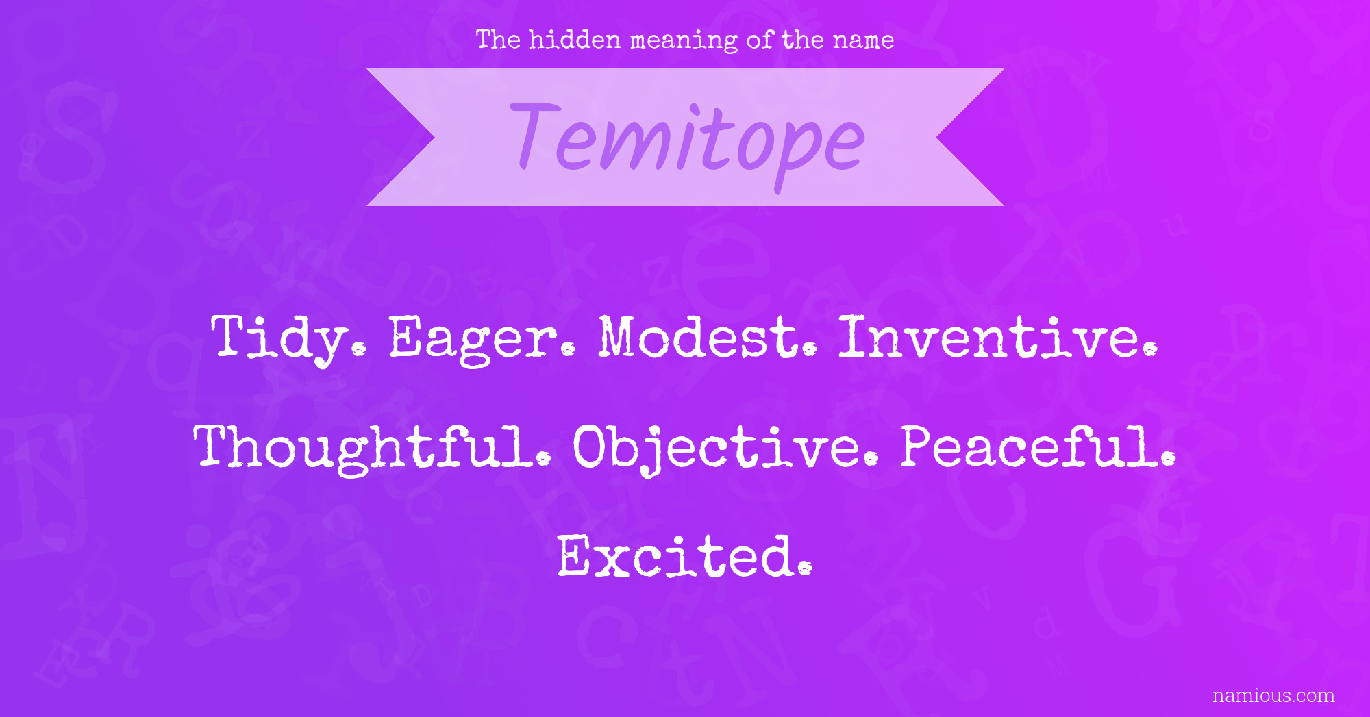 The hidden meaning of the name Temitope