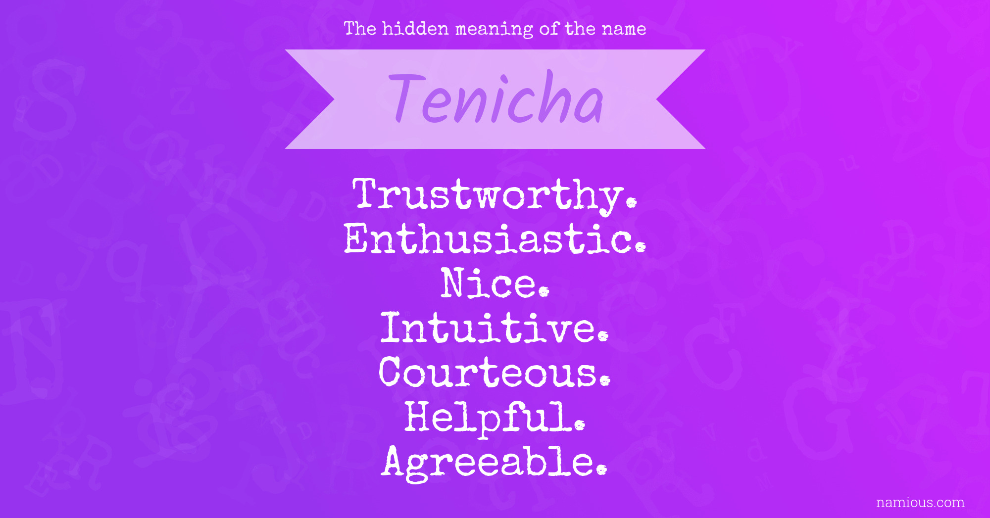 The hidden meaning of the name Tenicha