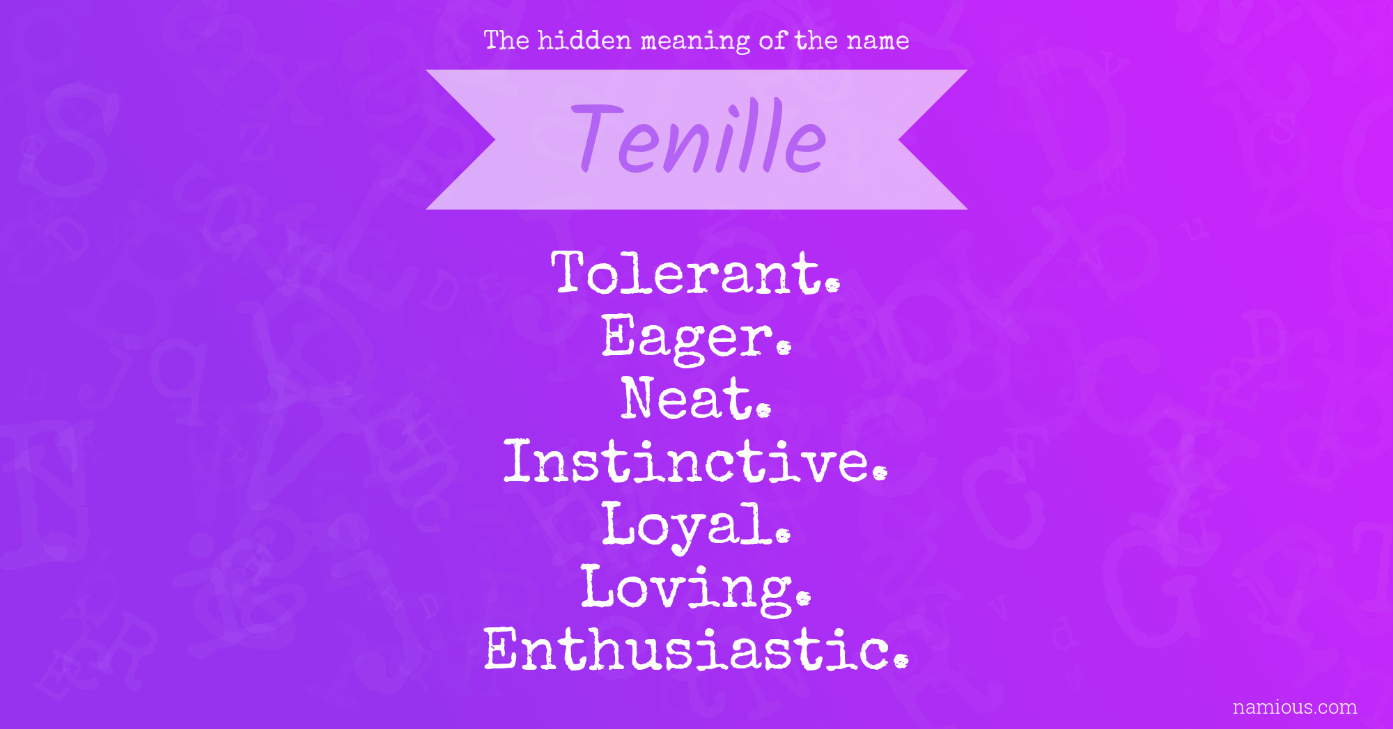 The hidden meaning of the name Tenille