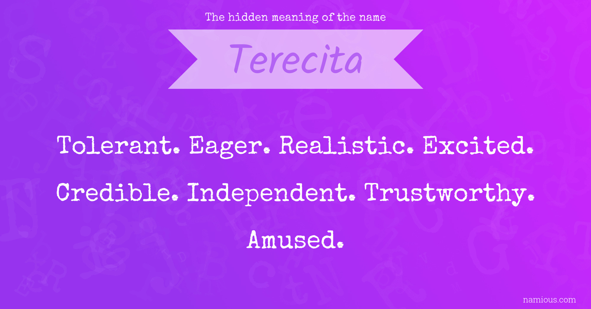 The hidden meaning of the name Terecita