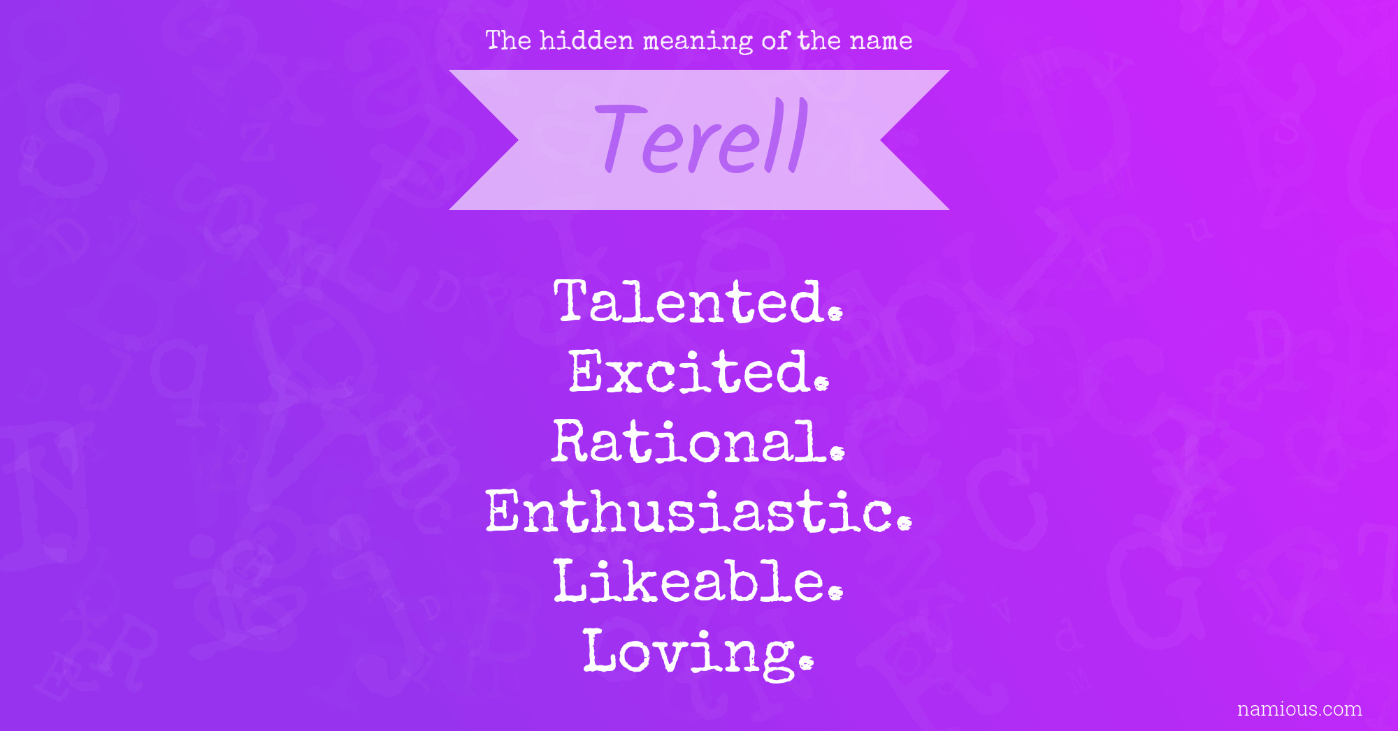 The hidden meaning of the name Terell