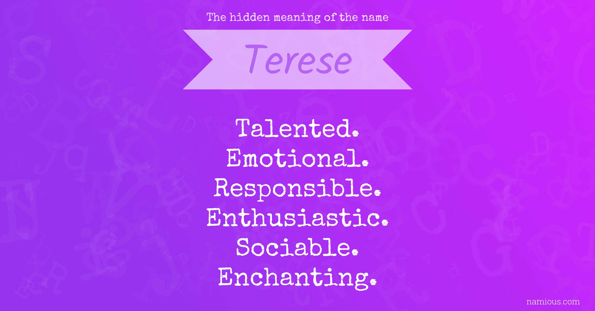 The hidden meaning of the name Terese