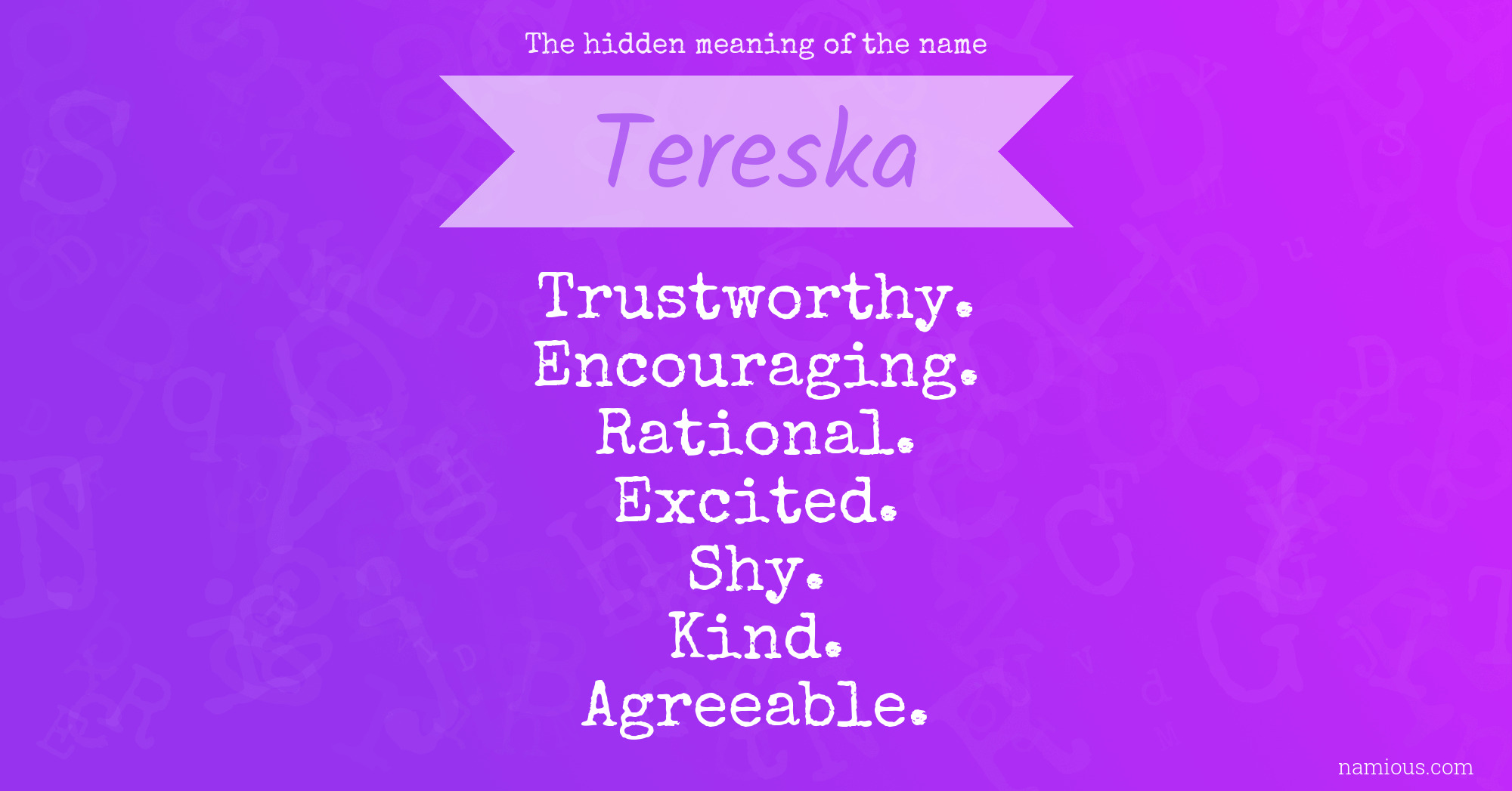 The hidden meaning of the name Tereska