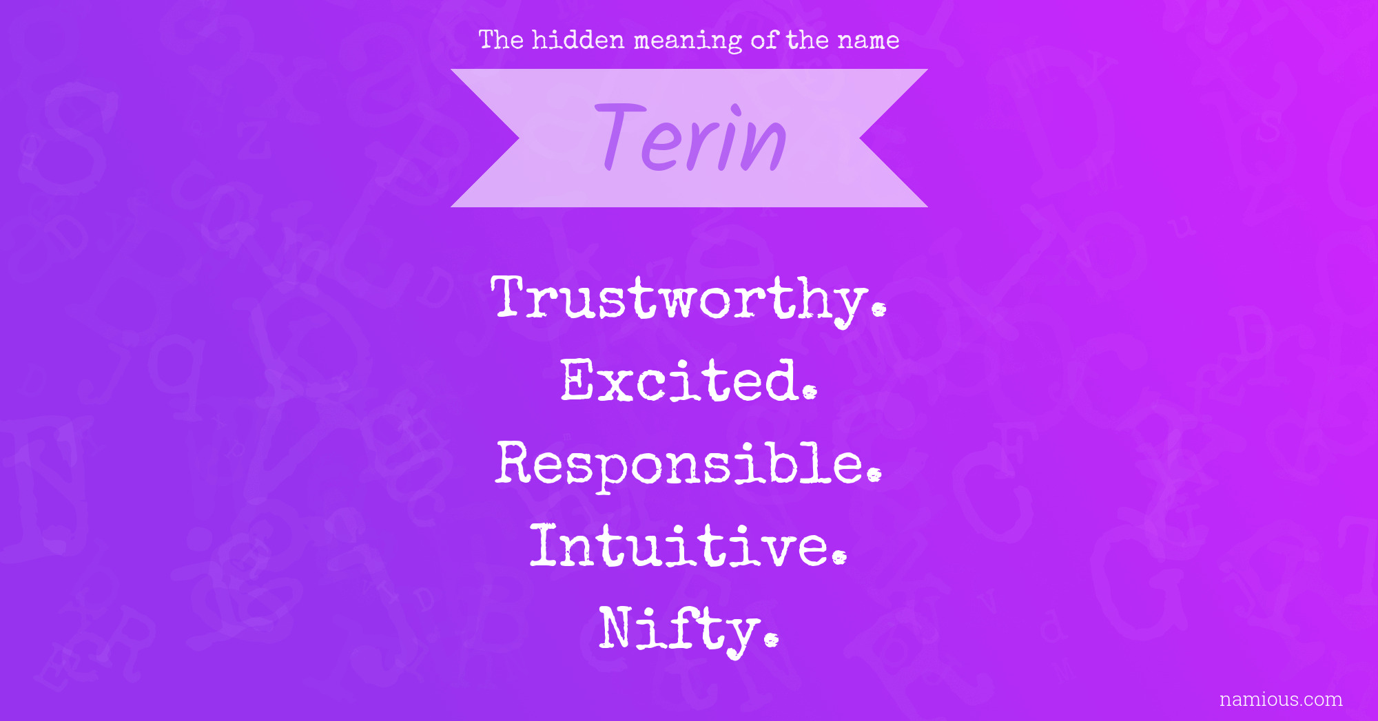 The hidden meaning of the name Terin