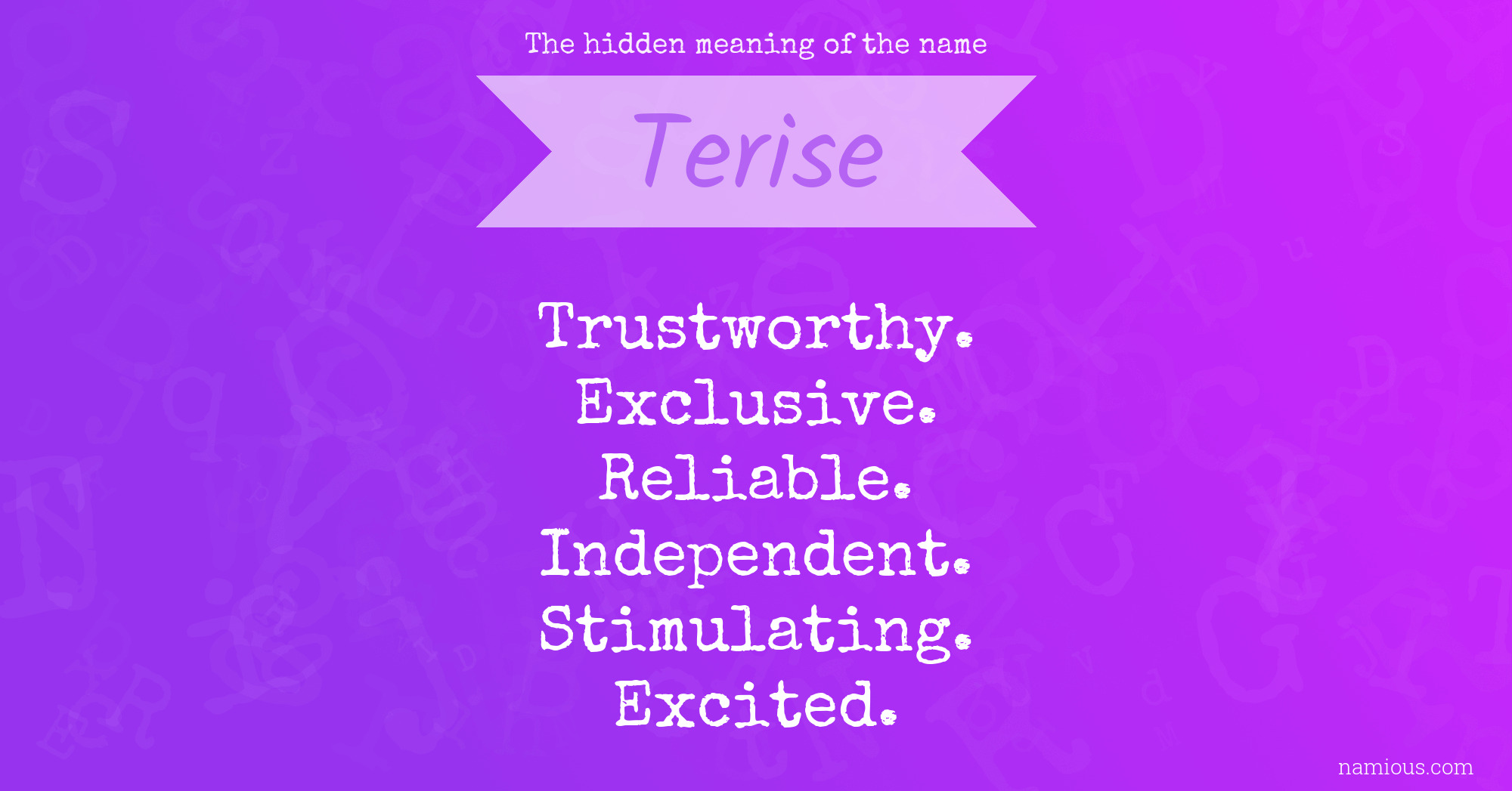 The hidden meaning of the name Terise