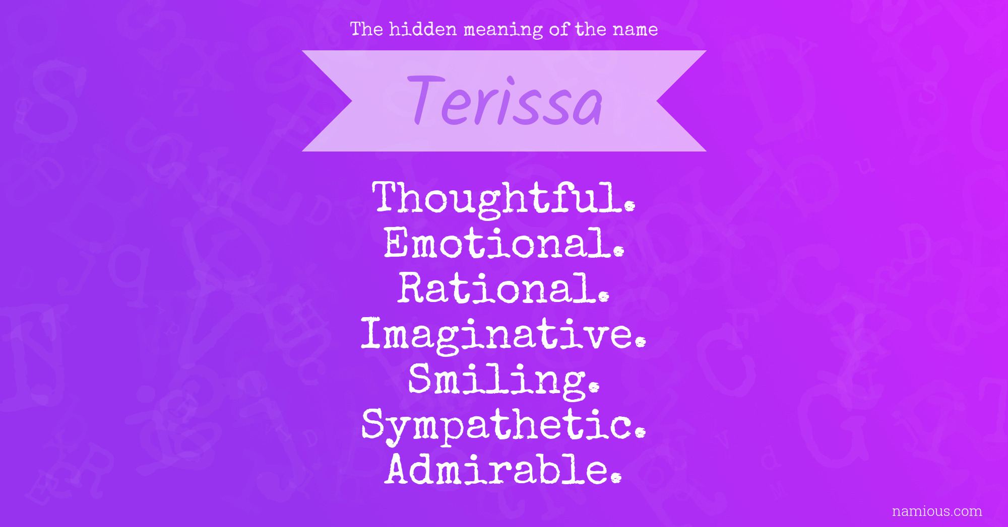 The hidden meaning of the name Terissa