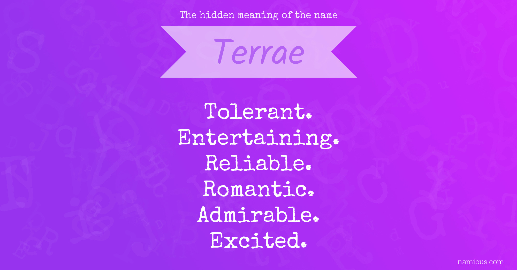 The hidden meaning of the name Terrae