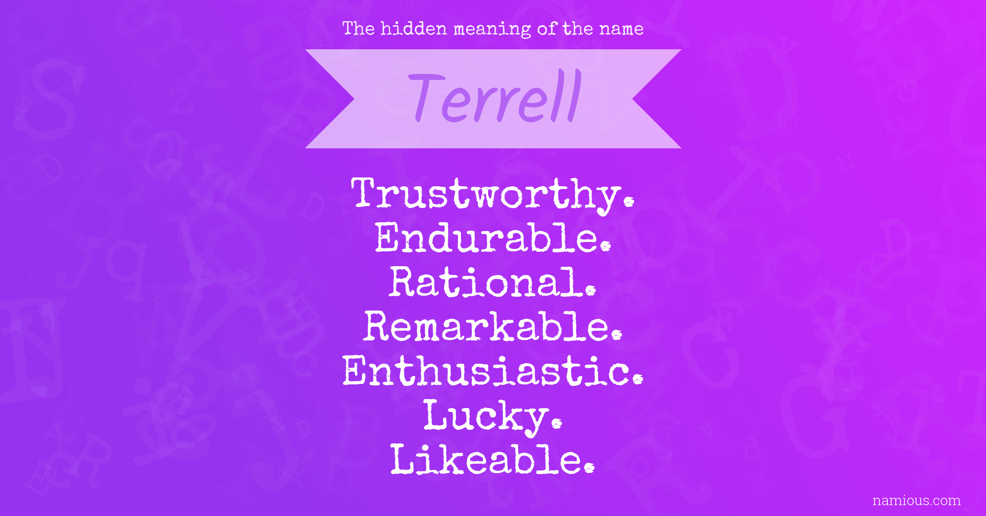 The hidden meaning of the name Terrell