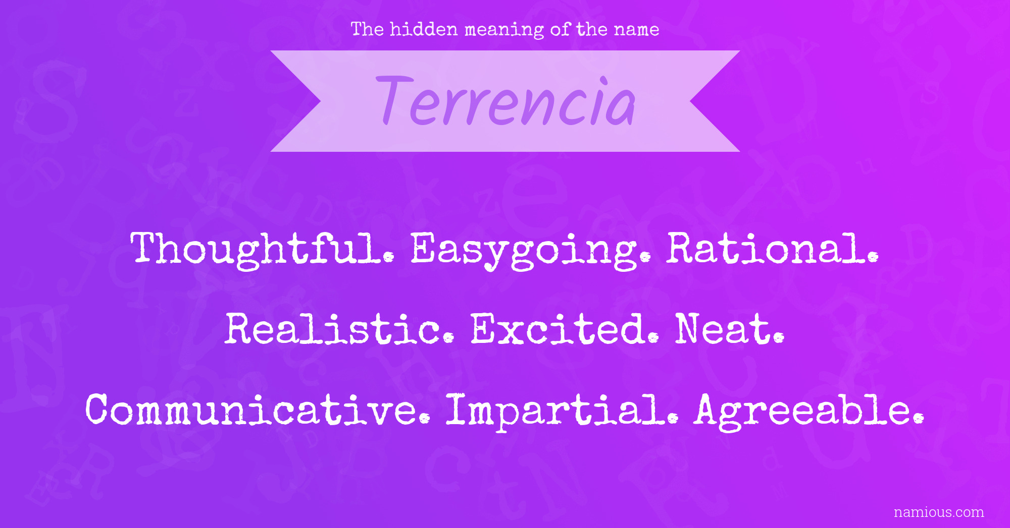 The hidden meaning of the name Terrencia