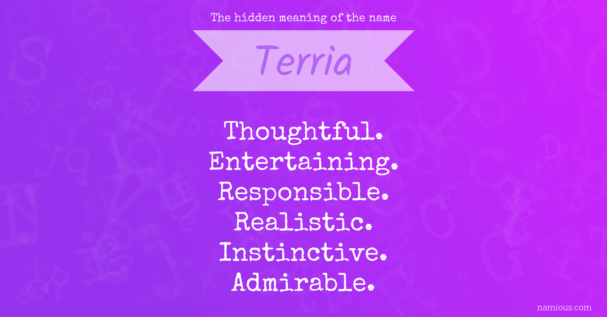 The hidden meaning of the name Terria