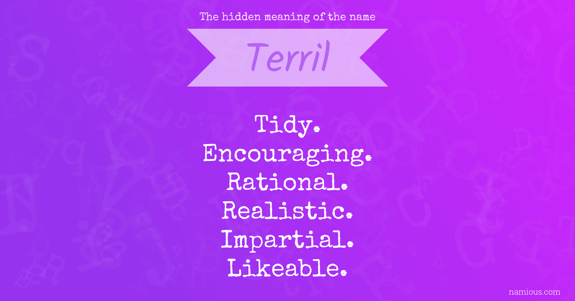 The hidden meaning of the name Terril