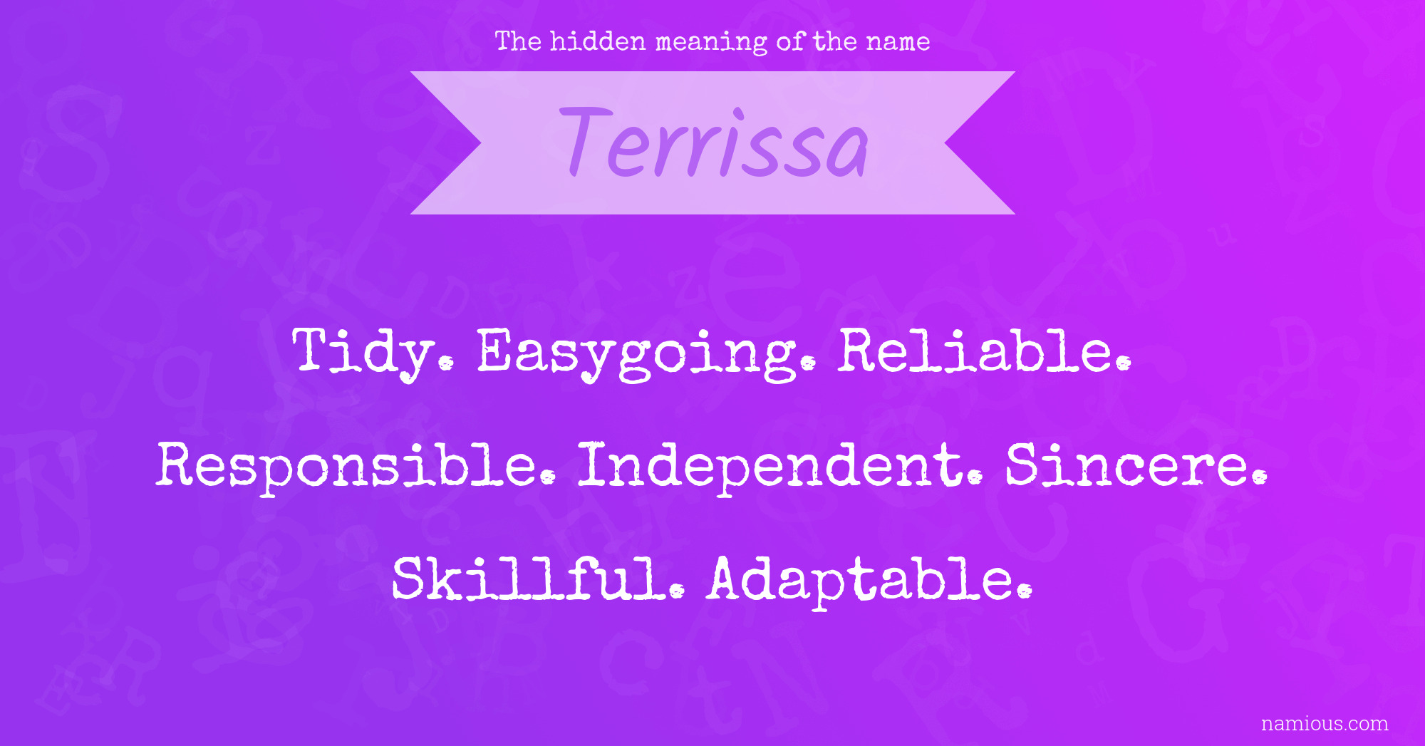 The hidden meaning of the name Terrissa