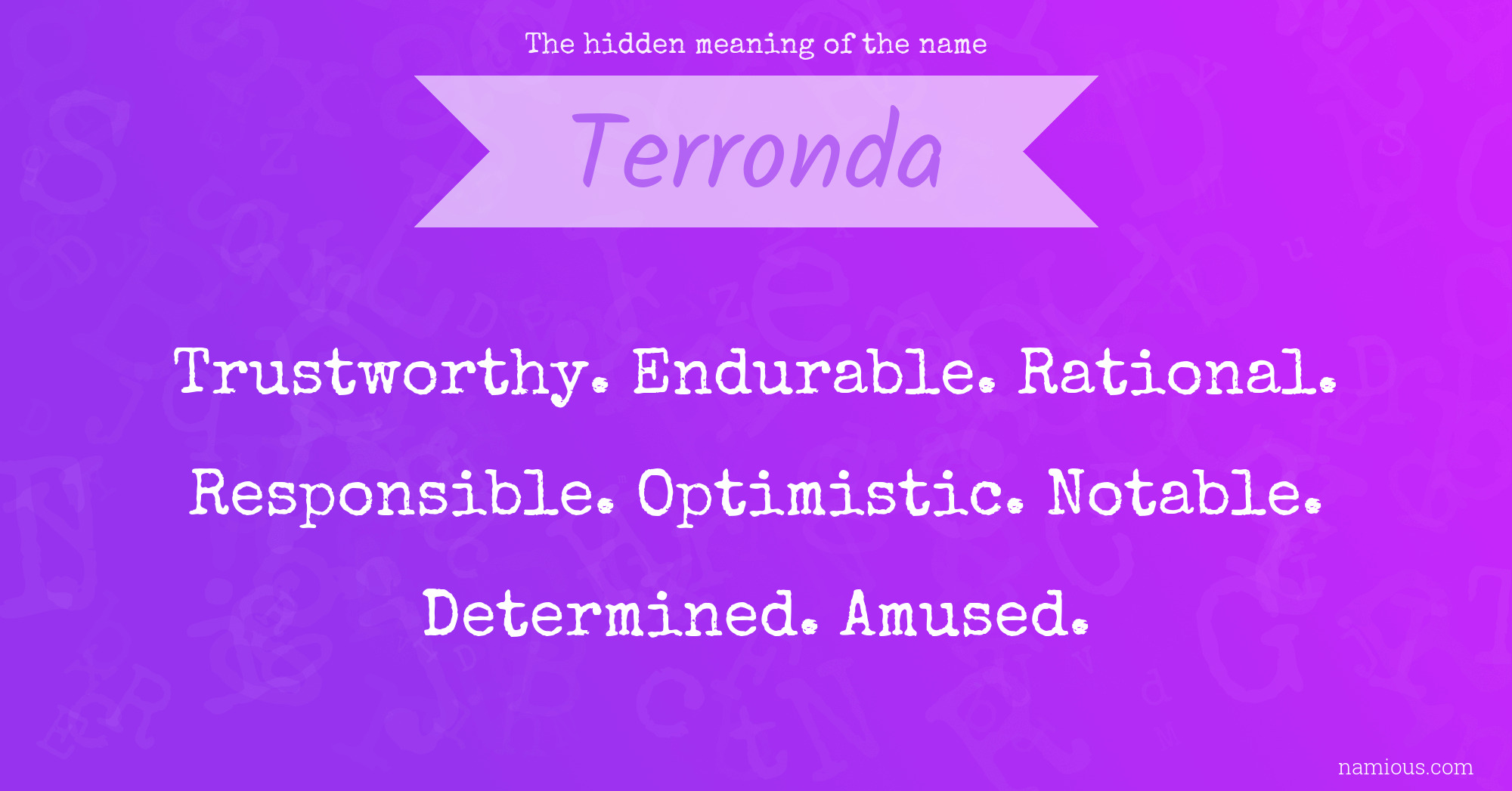 The hidden meaning of the name Terronda