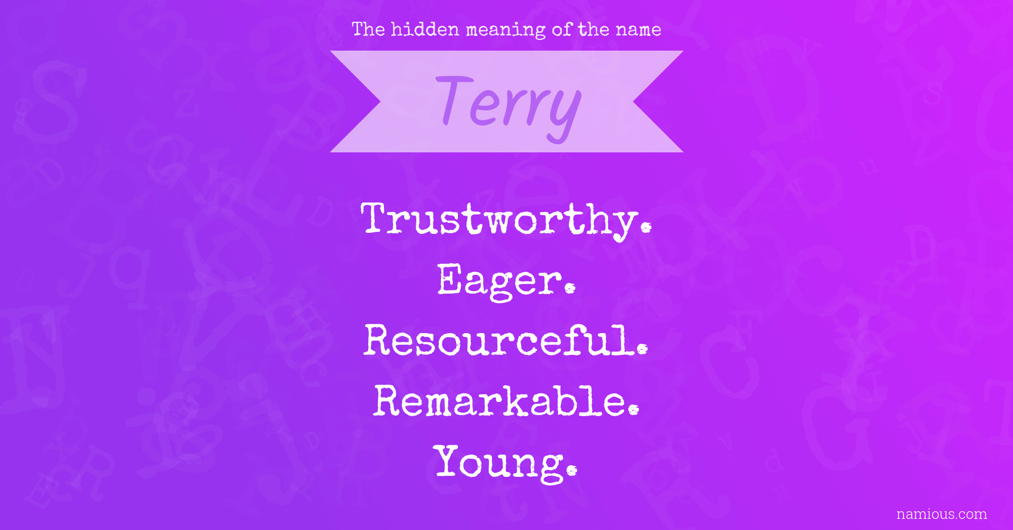 The hidden meaning of the name Terry