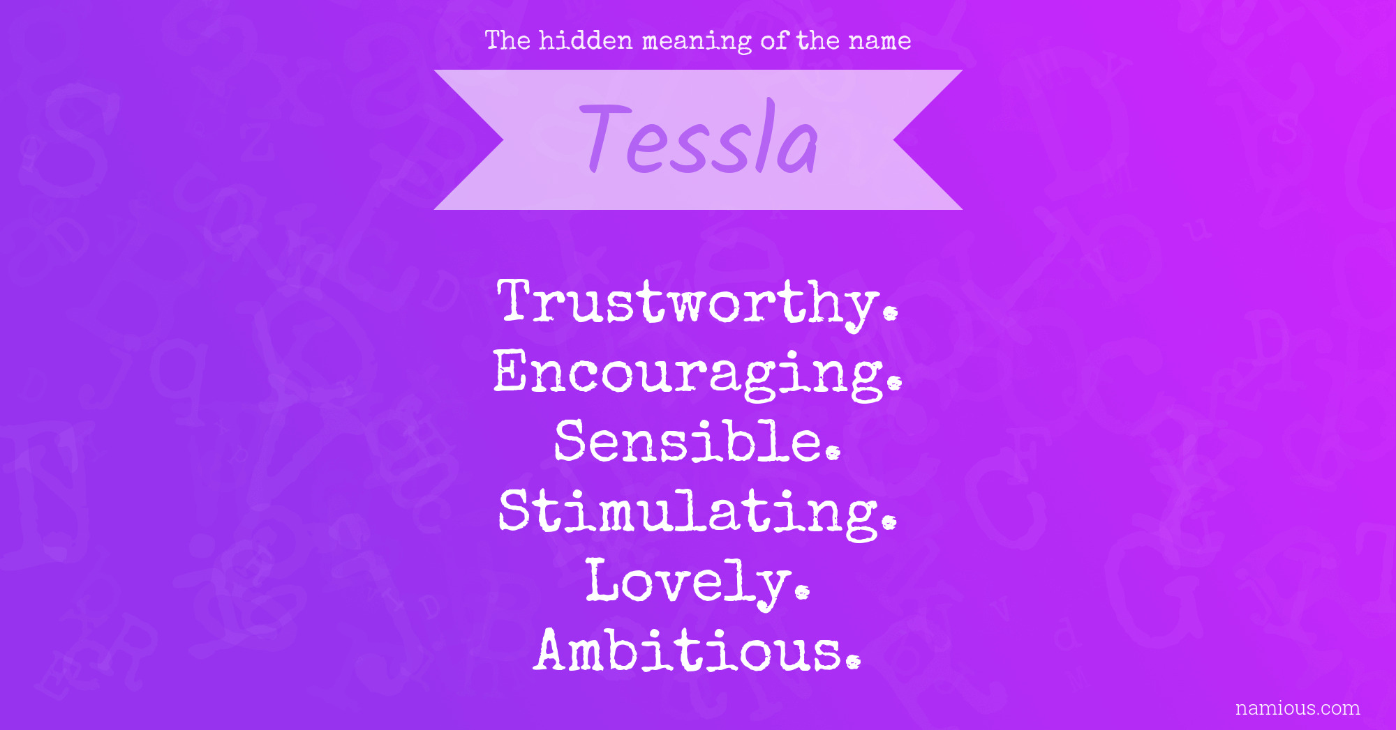 The hidden meaning of the name Tessla