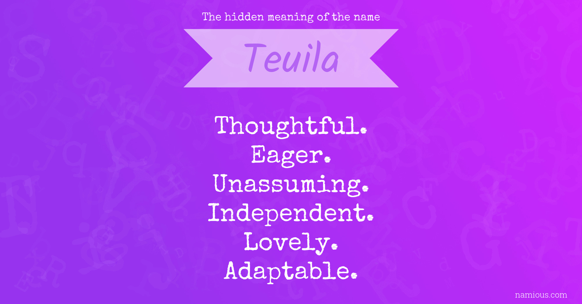 The hidden meaning of the name Teuila