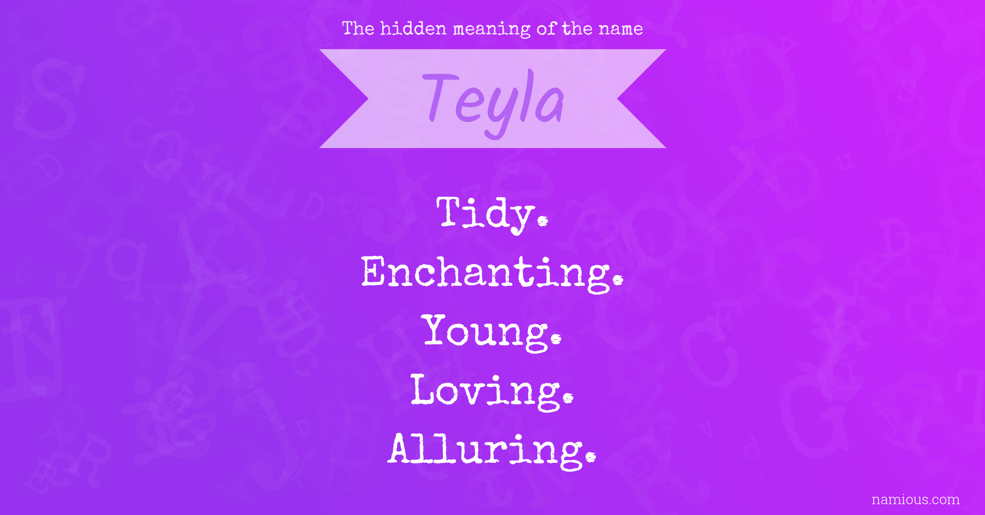 The hidden meaning of the name Teyla