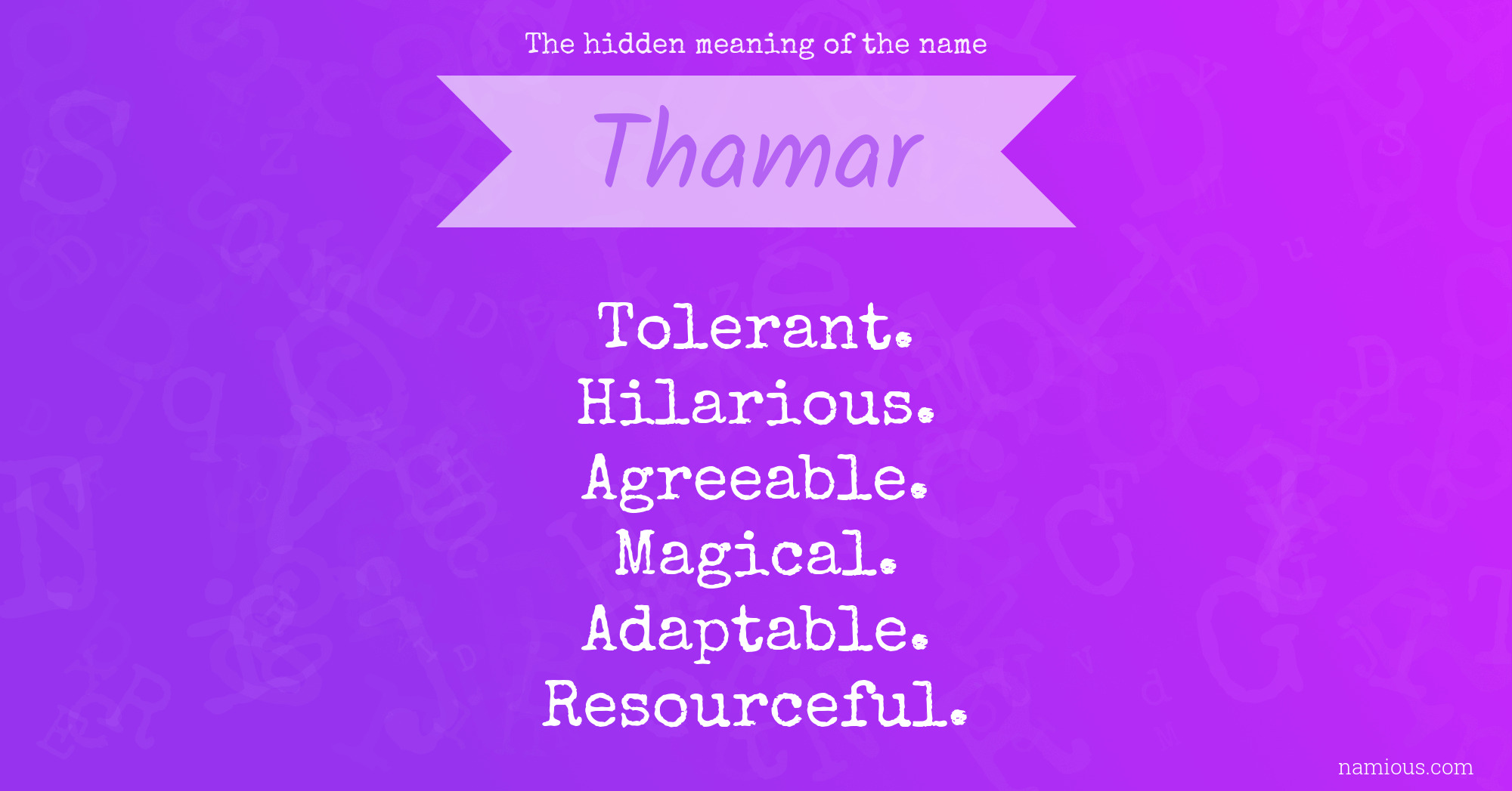 The hidden meaning of the name Thamar