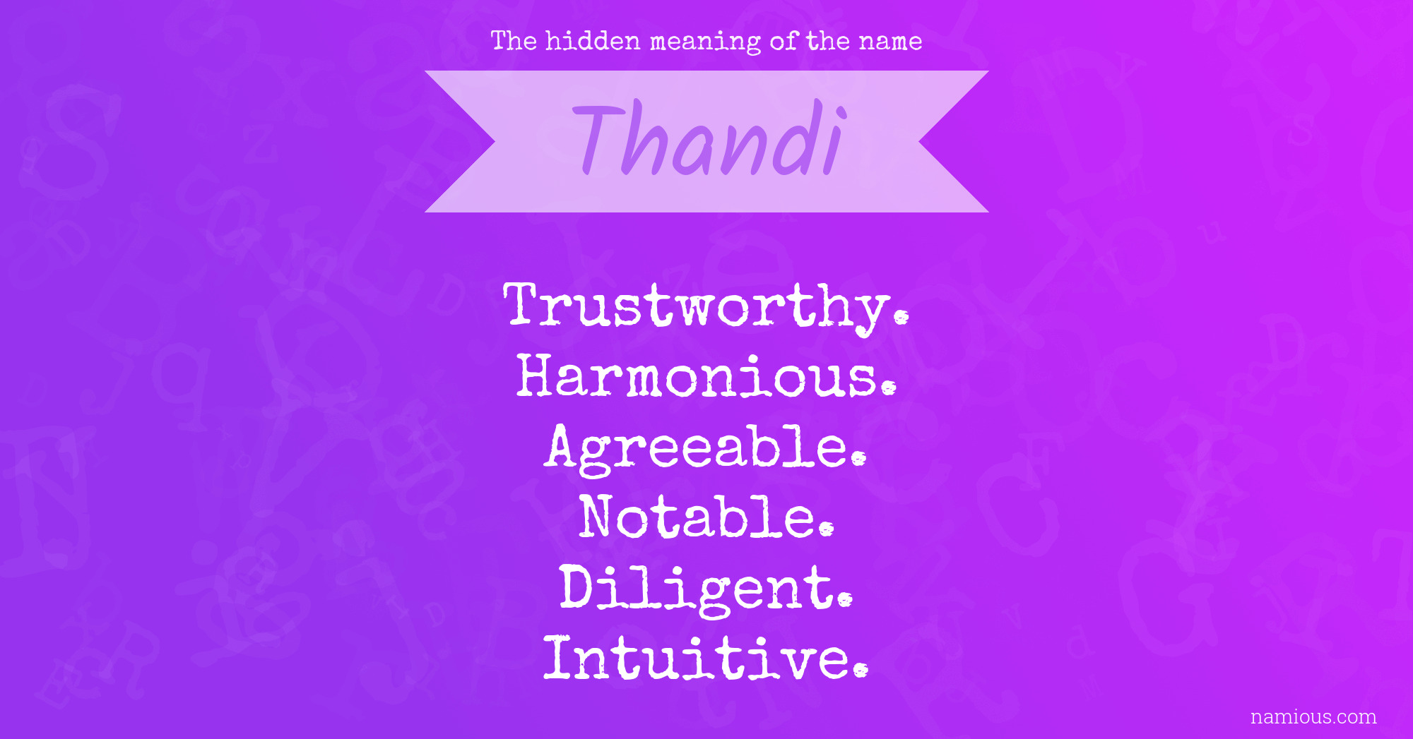 The hidden meaning of the name Thandi