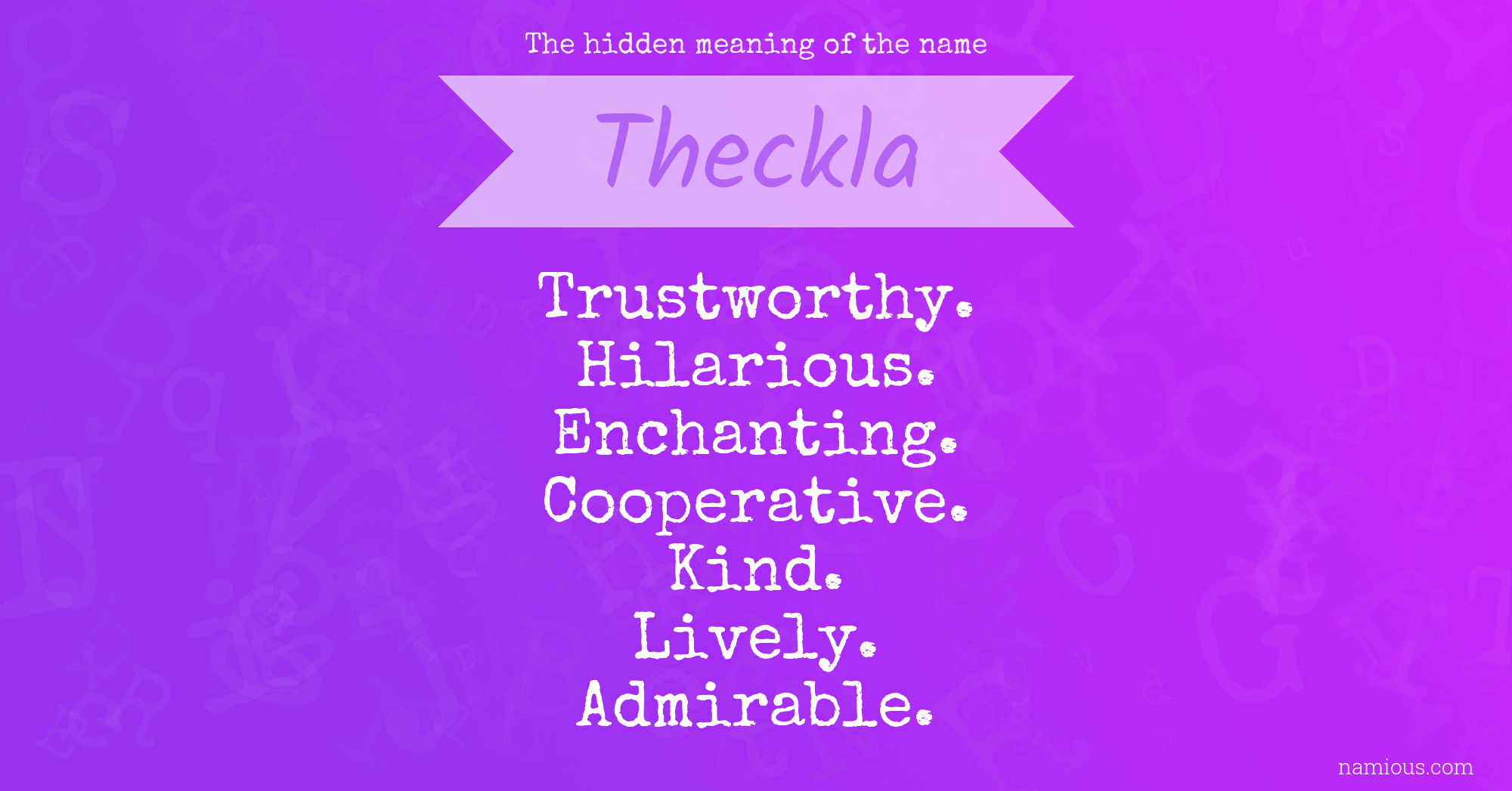 The hidden meaning of the name Theckla