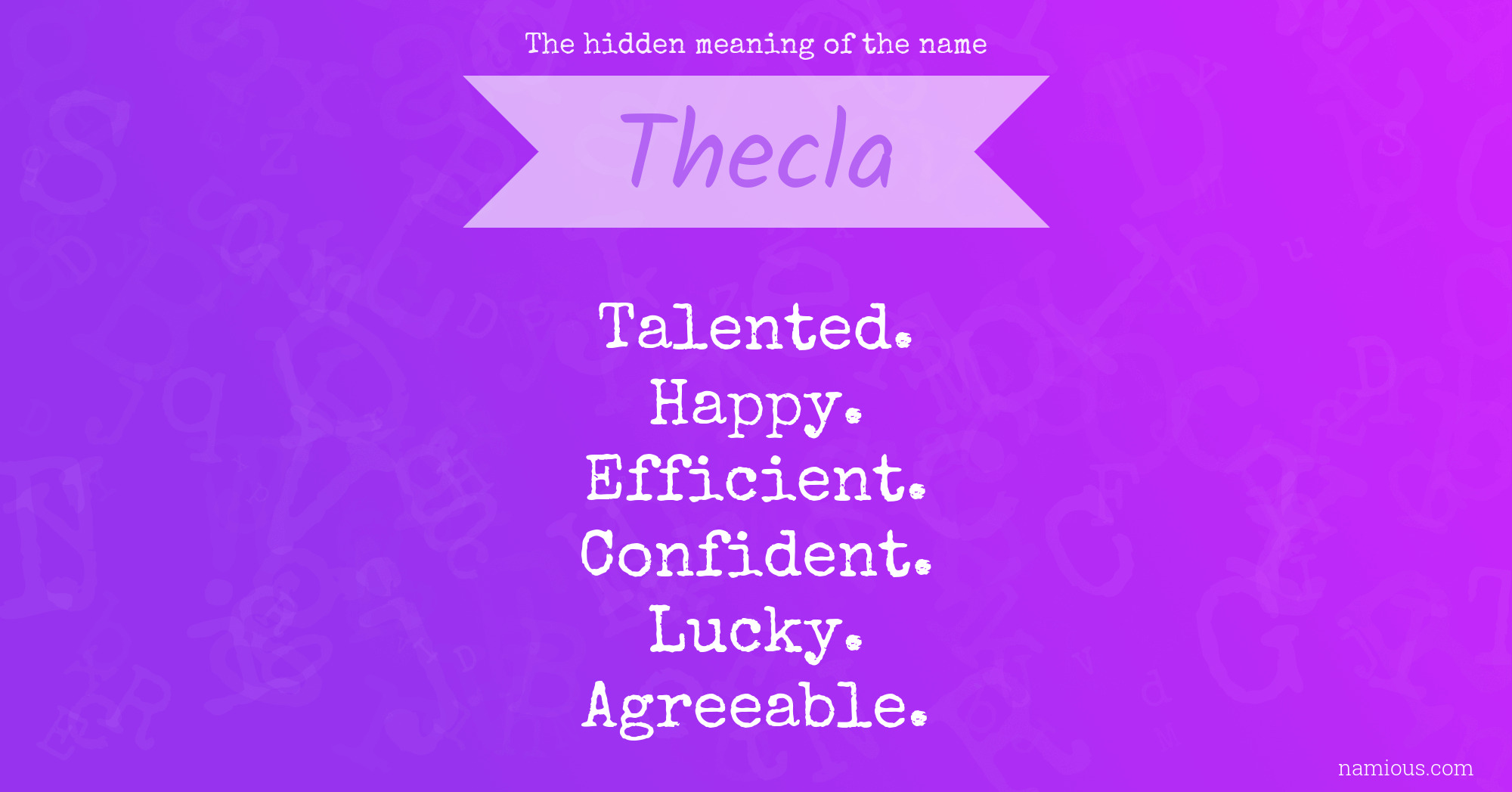 The hidden meaning of the name Thecla