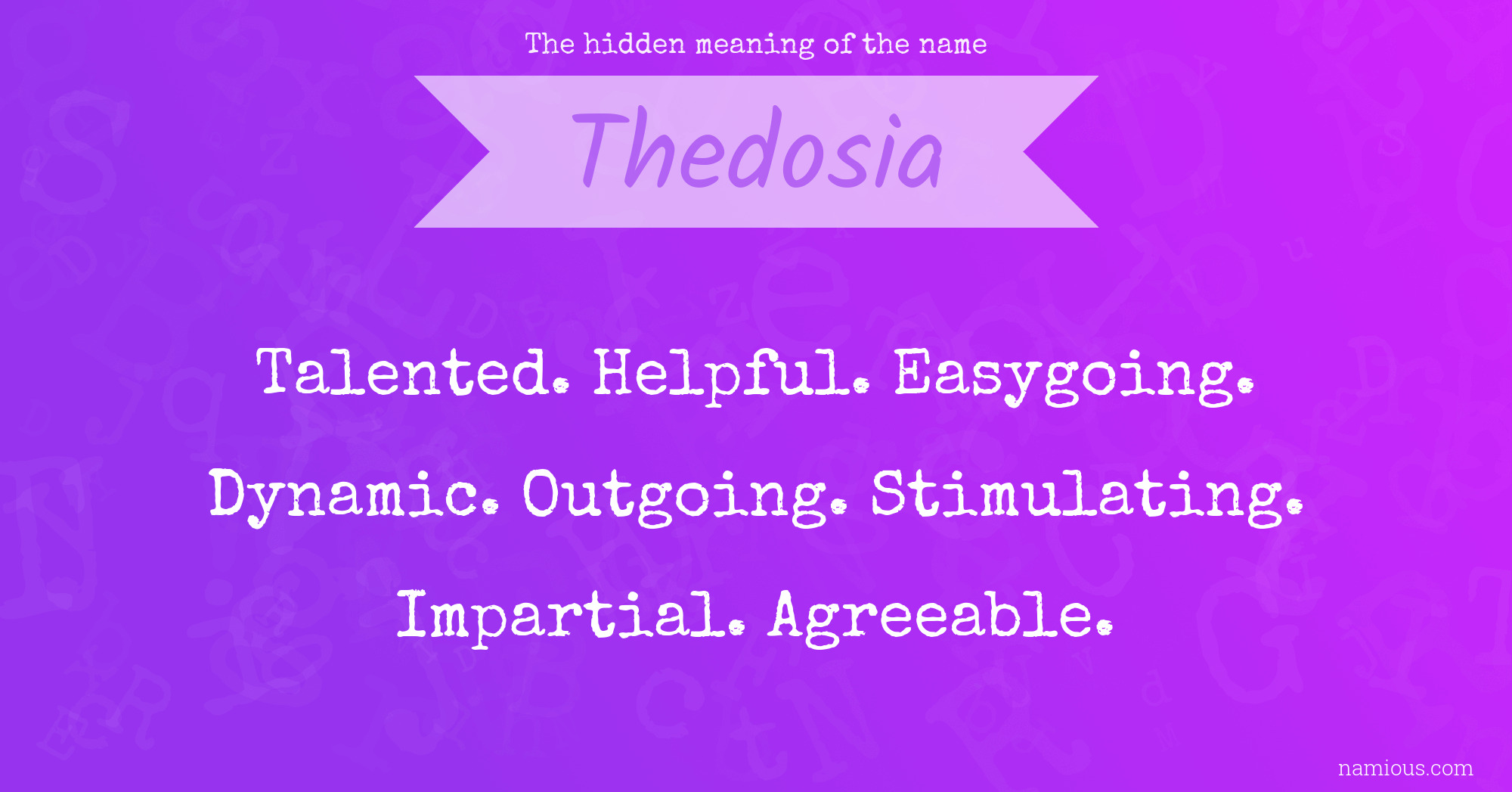 The hidden meaning of the name Thedosia