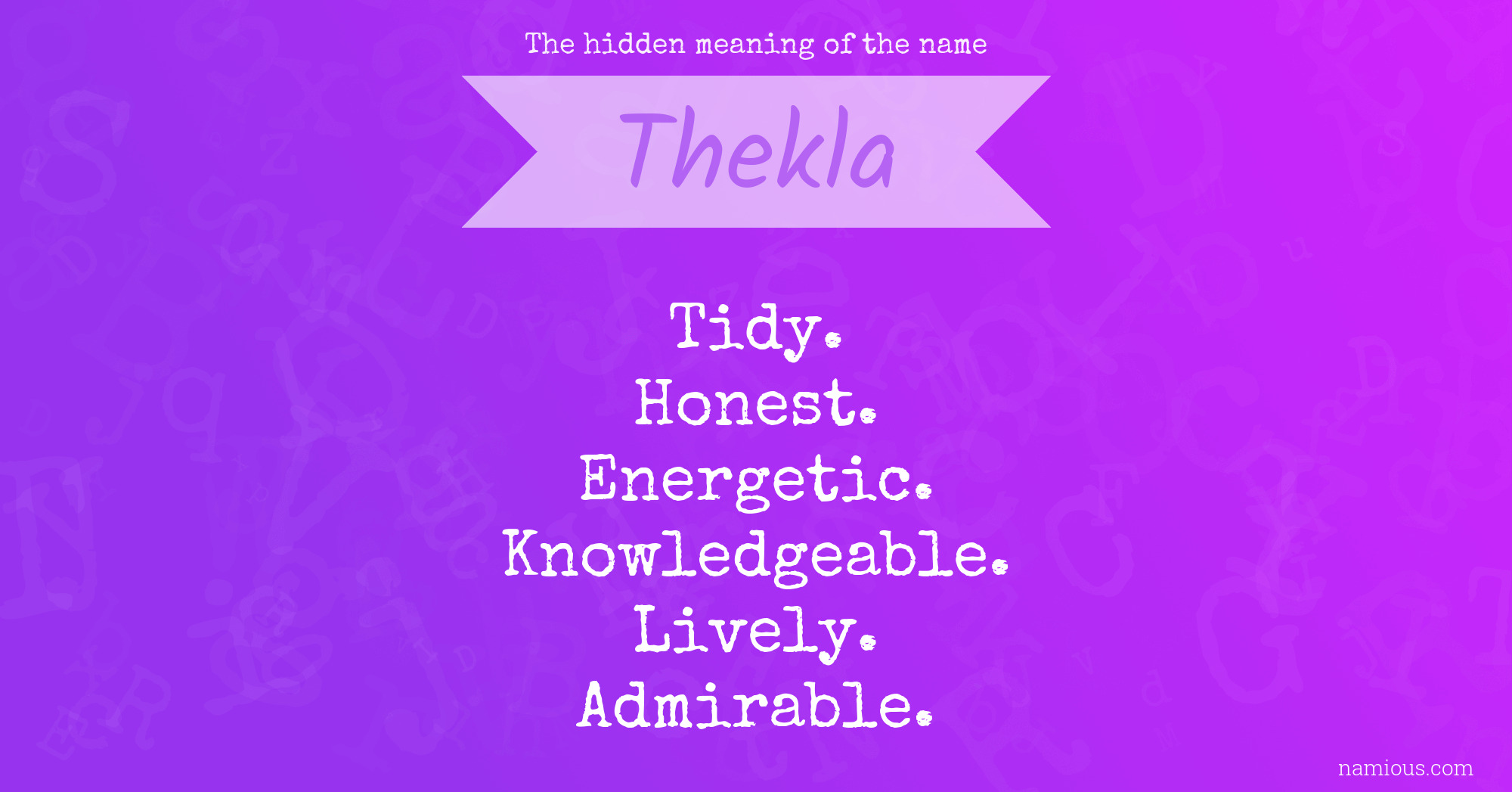 The hidden meaning of the name Thekla