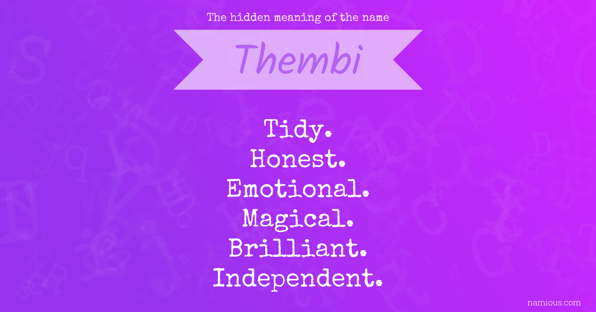 The hidden meaning of the name Thembi