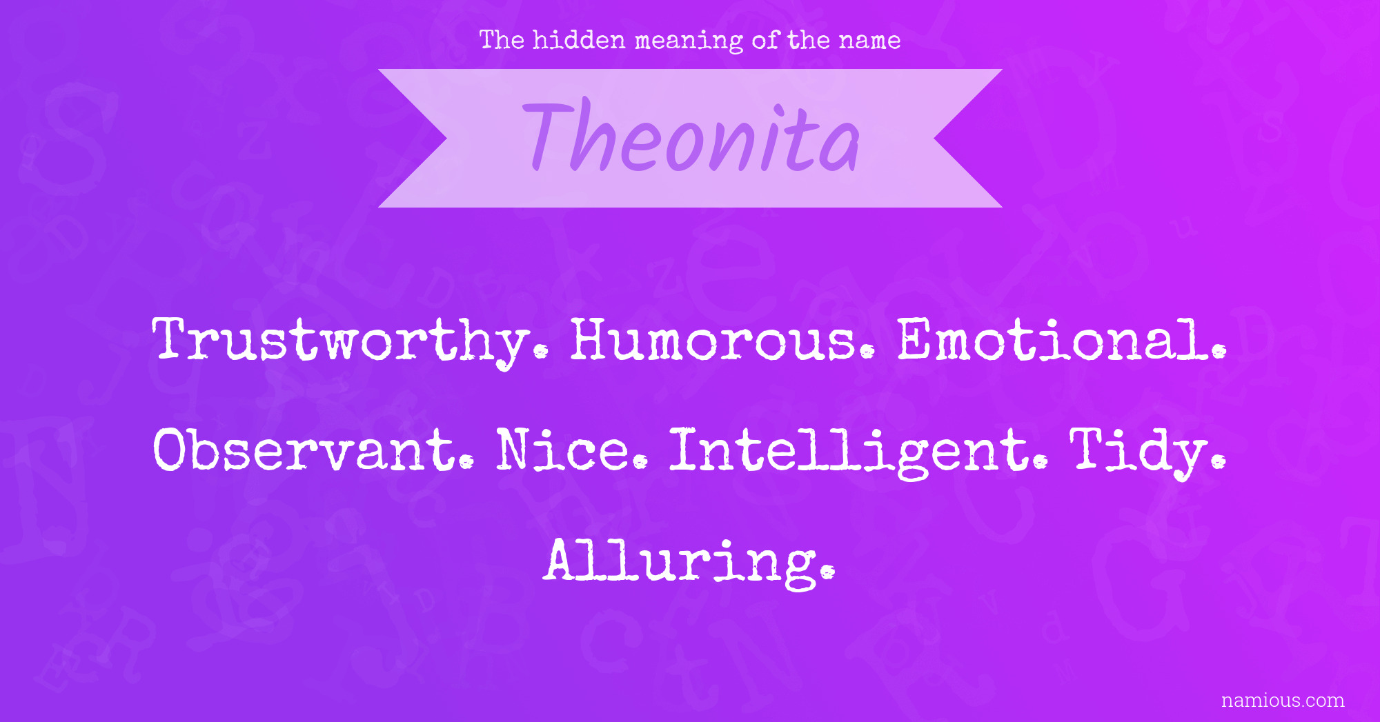 The hidden meaning of the name Theonita