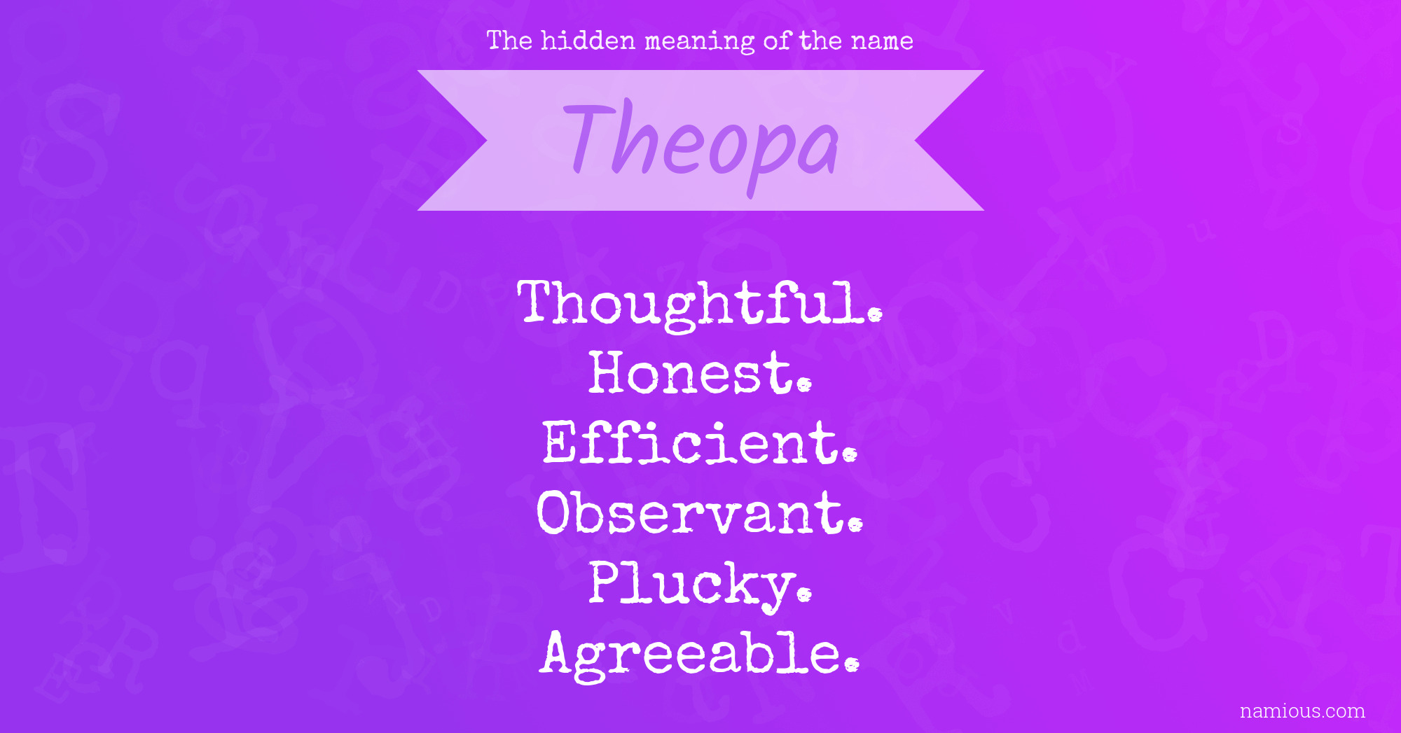 The hidden meaning of the name Theopa