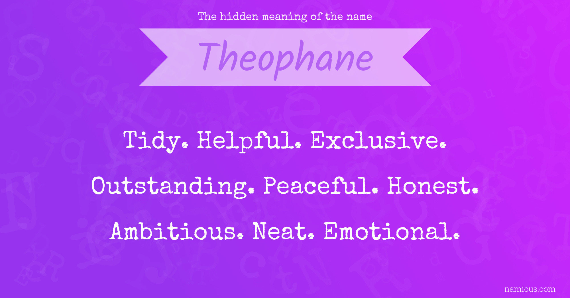 The hidden meaning of the name Theophane