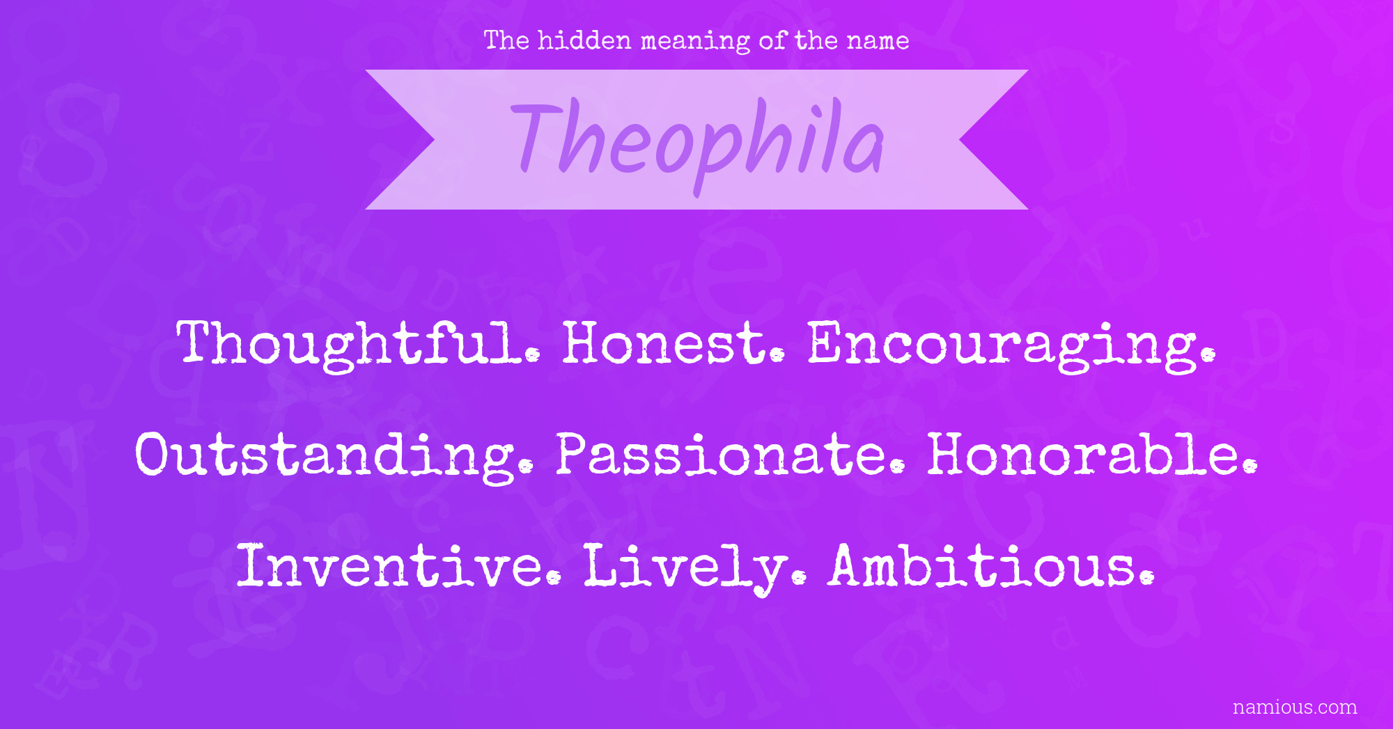 The hidden meaning of the name Theophila