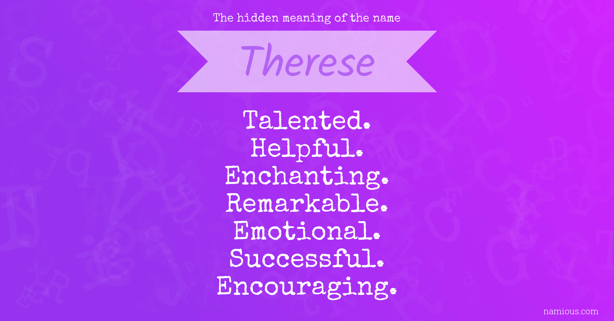 The hidden meaning of the name Therese