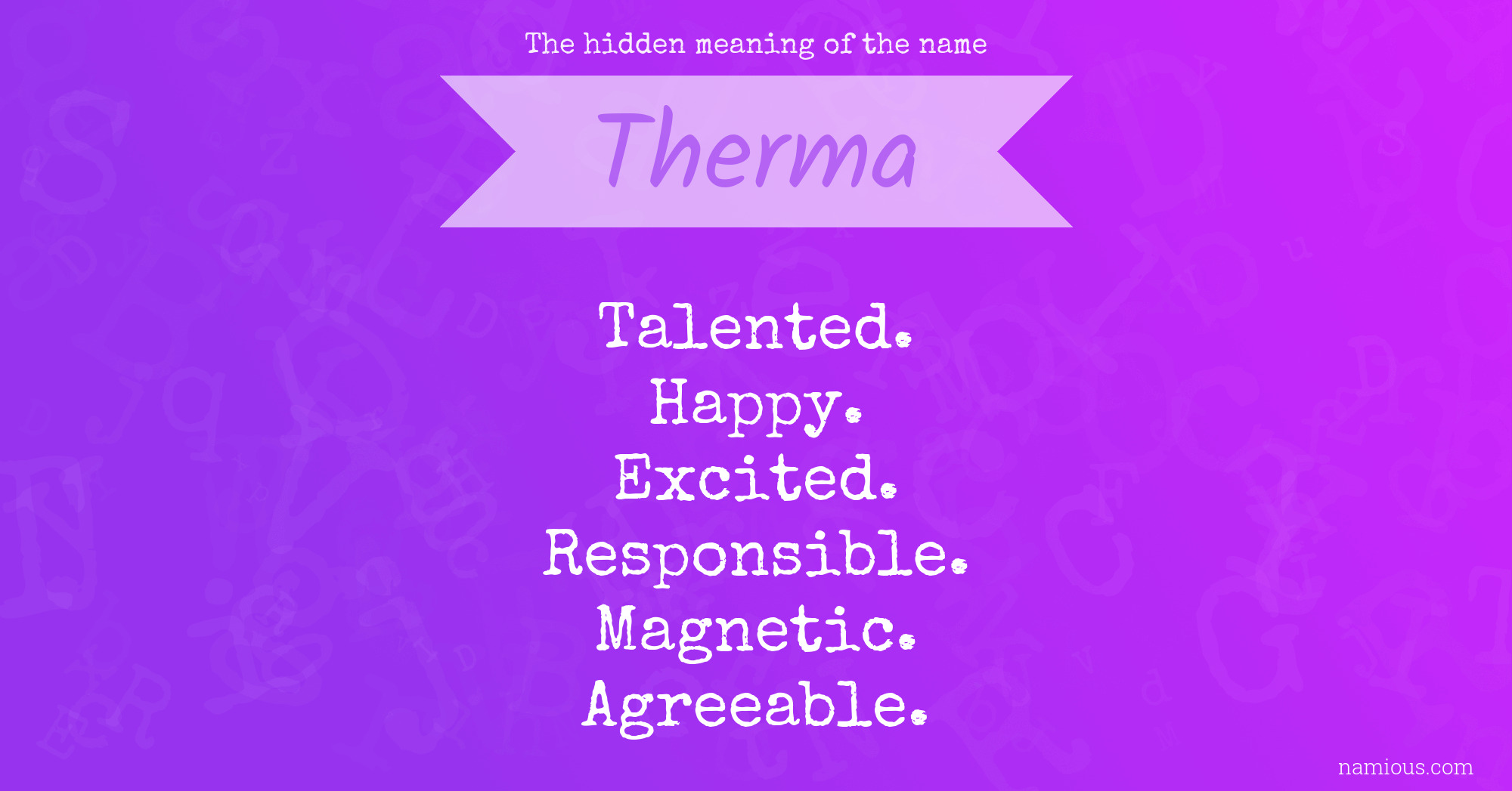 The hidden meaning of the name Therma