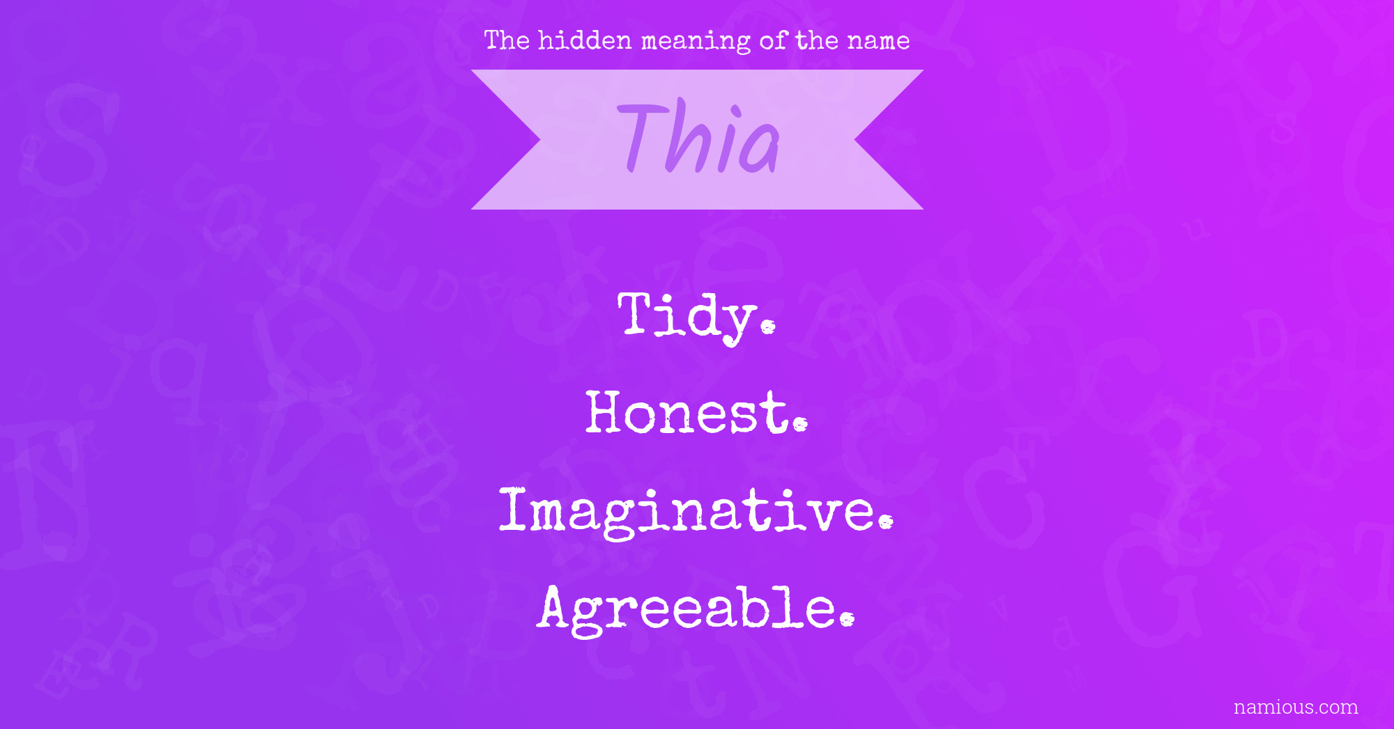 The hidden meaning of the name Thia