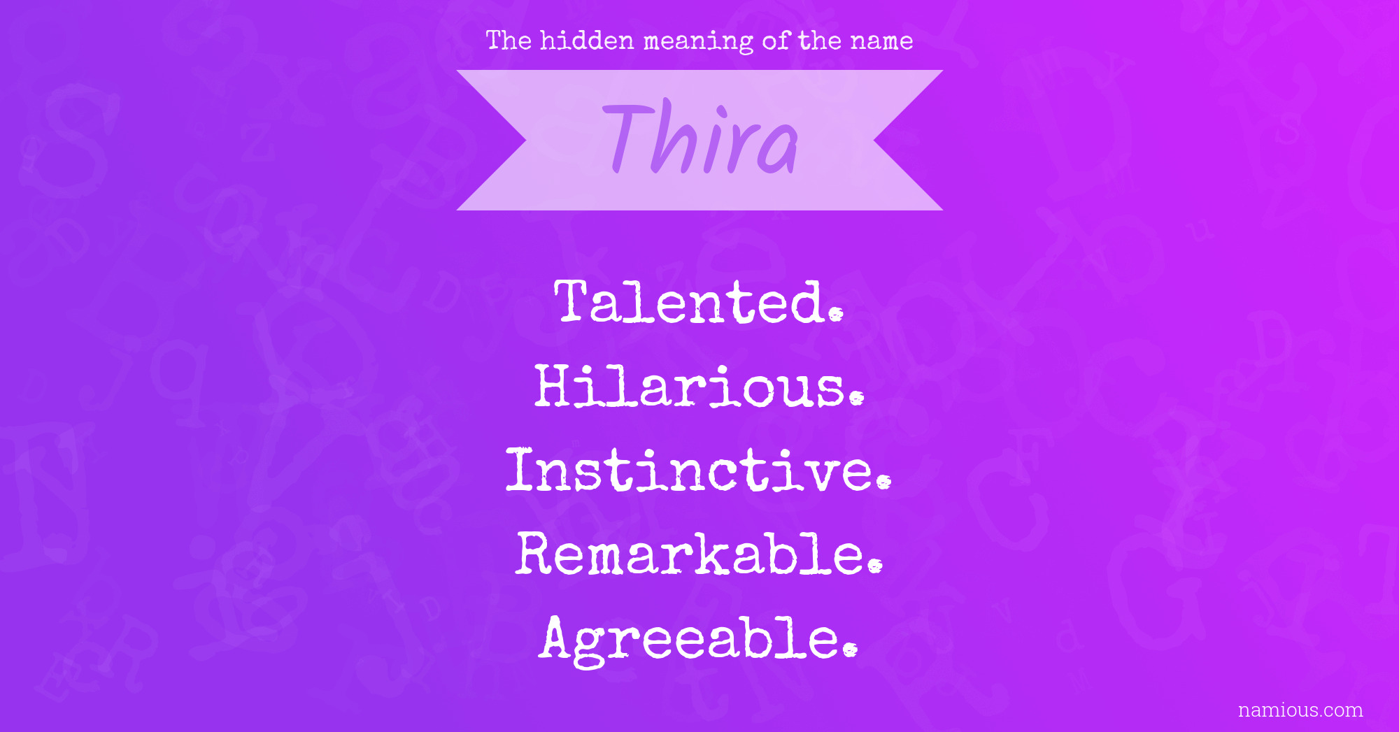 The hidden meaning of the name Thira