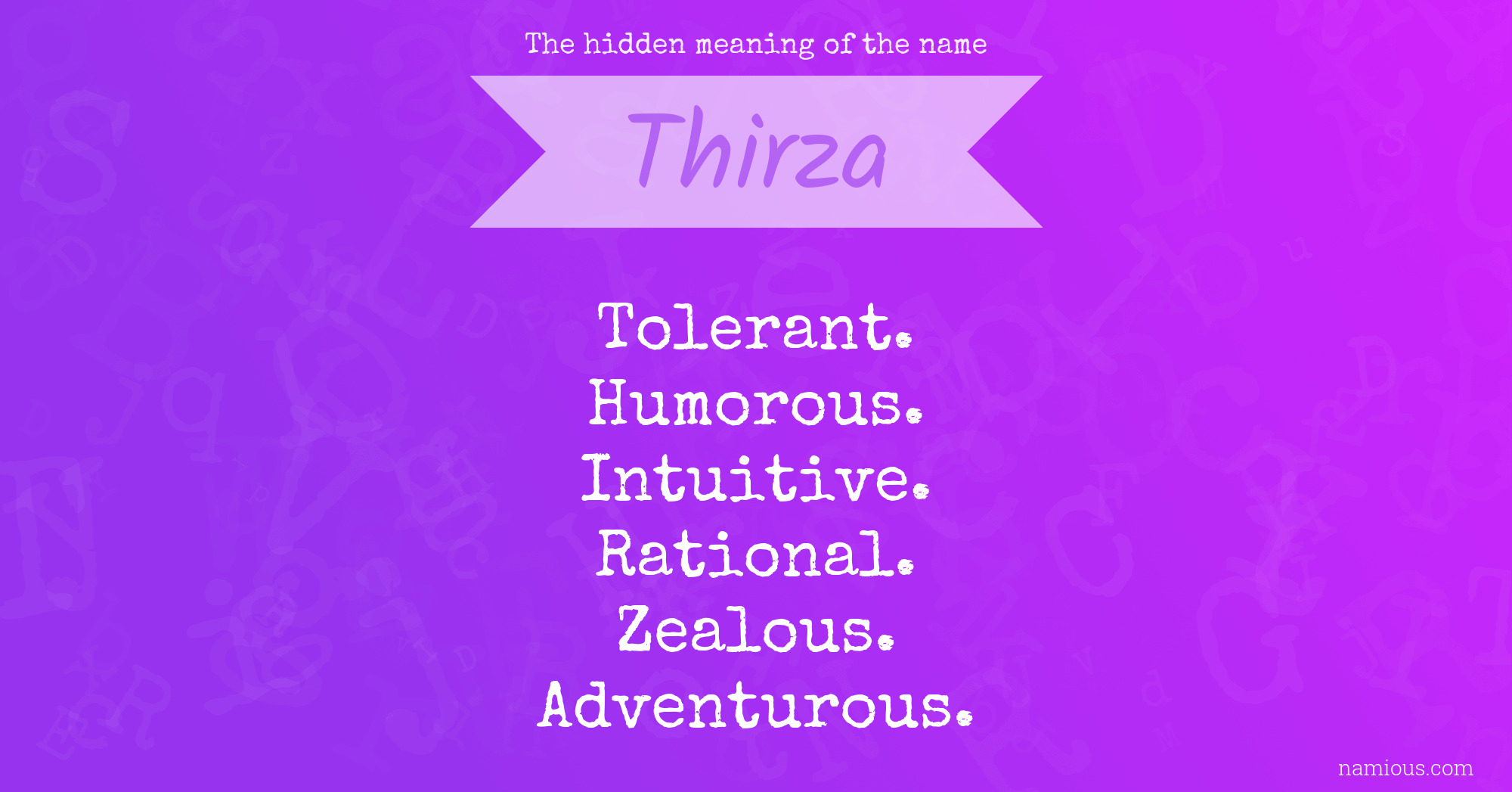 The hidden meaning of the name Thirza