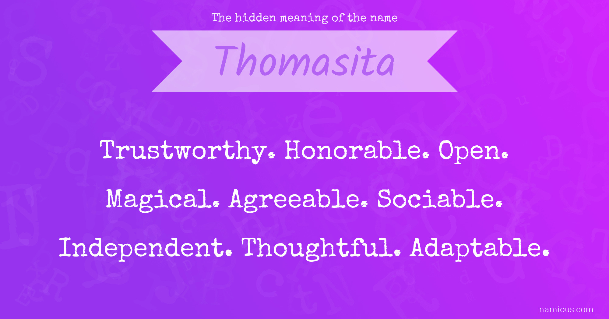 The hidden meaning of the name Thomasita