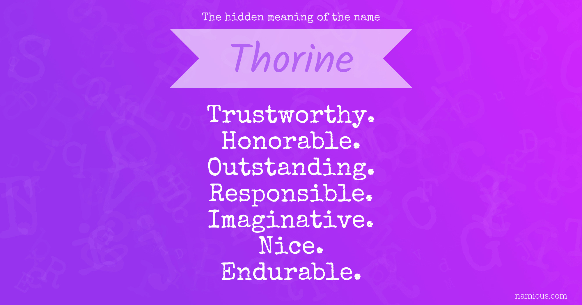 The hidden meaning of the name Thorine