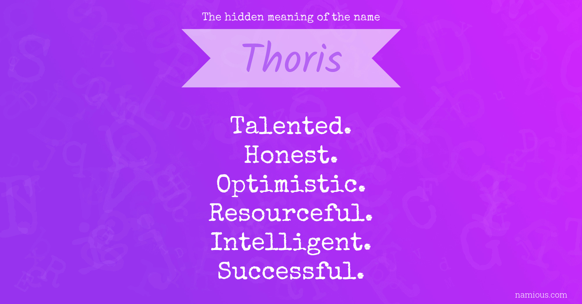 The hidden meaning of the name Thoris