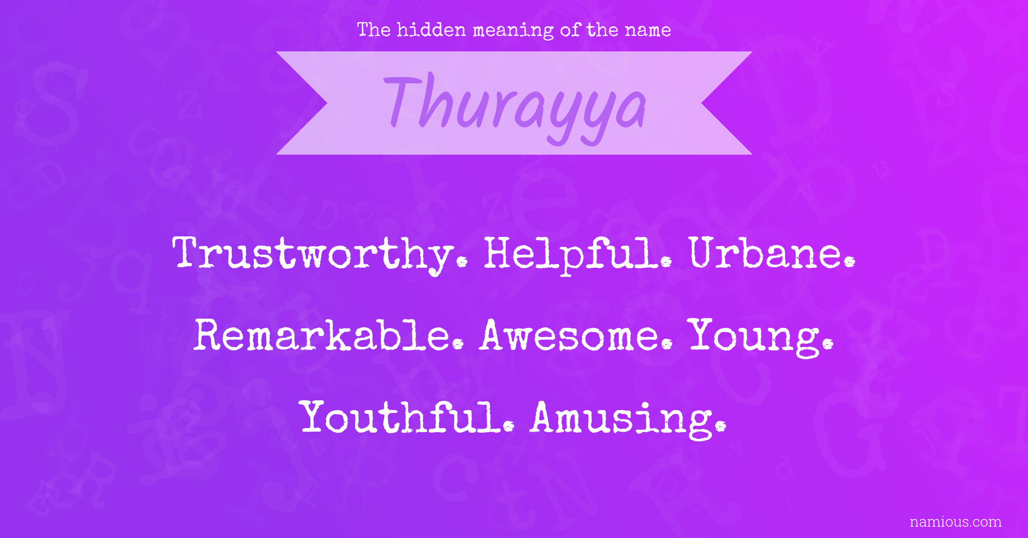 The hidden meaning of the name Thurayya