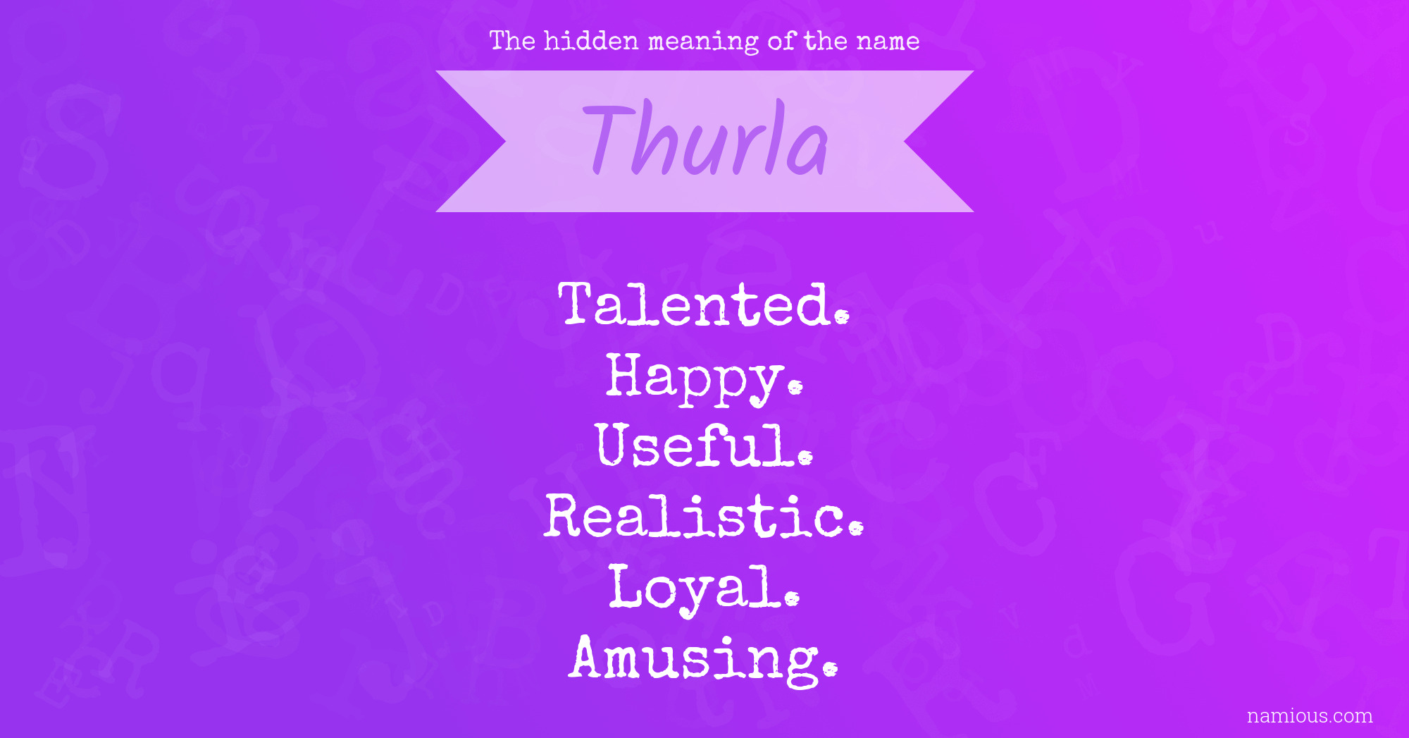 The hidden meaning of the name Thurla