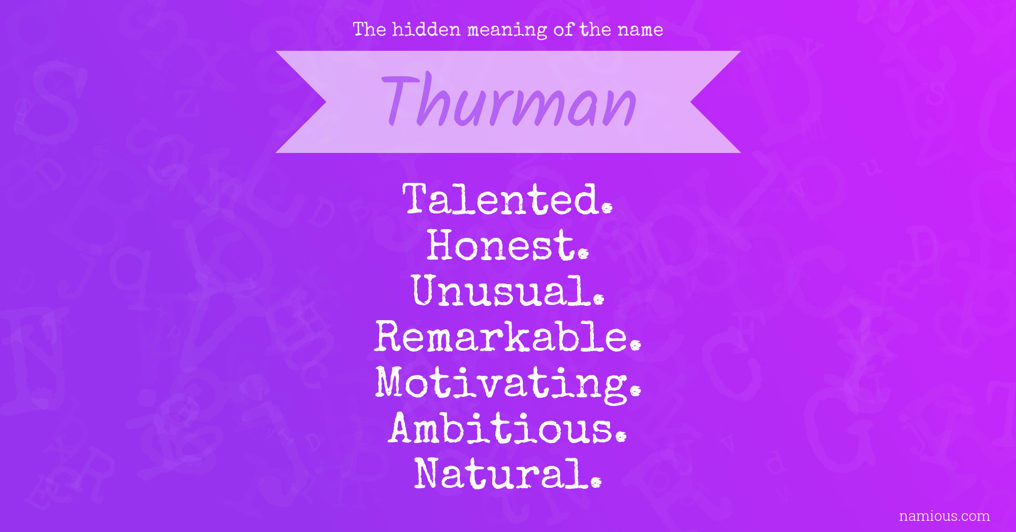 The hidden meaning of the name Thurman