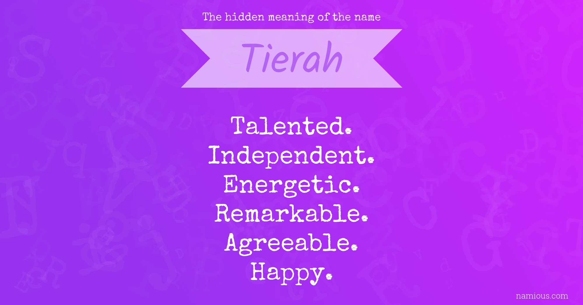 The hidden meaning of the name Tierah