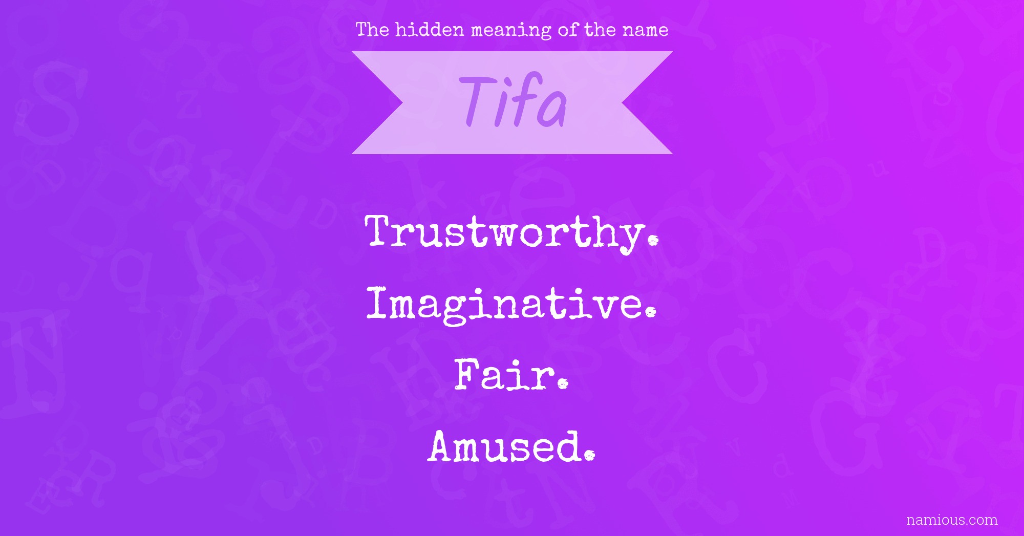 The hidden meaning of the name Tifa