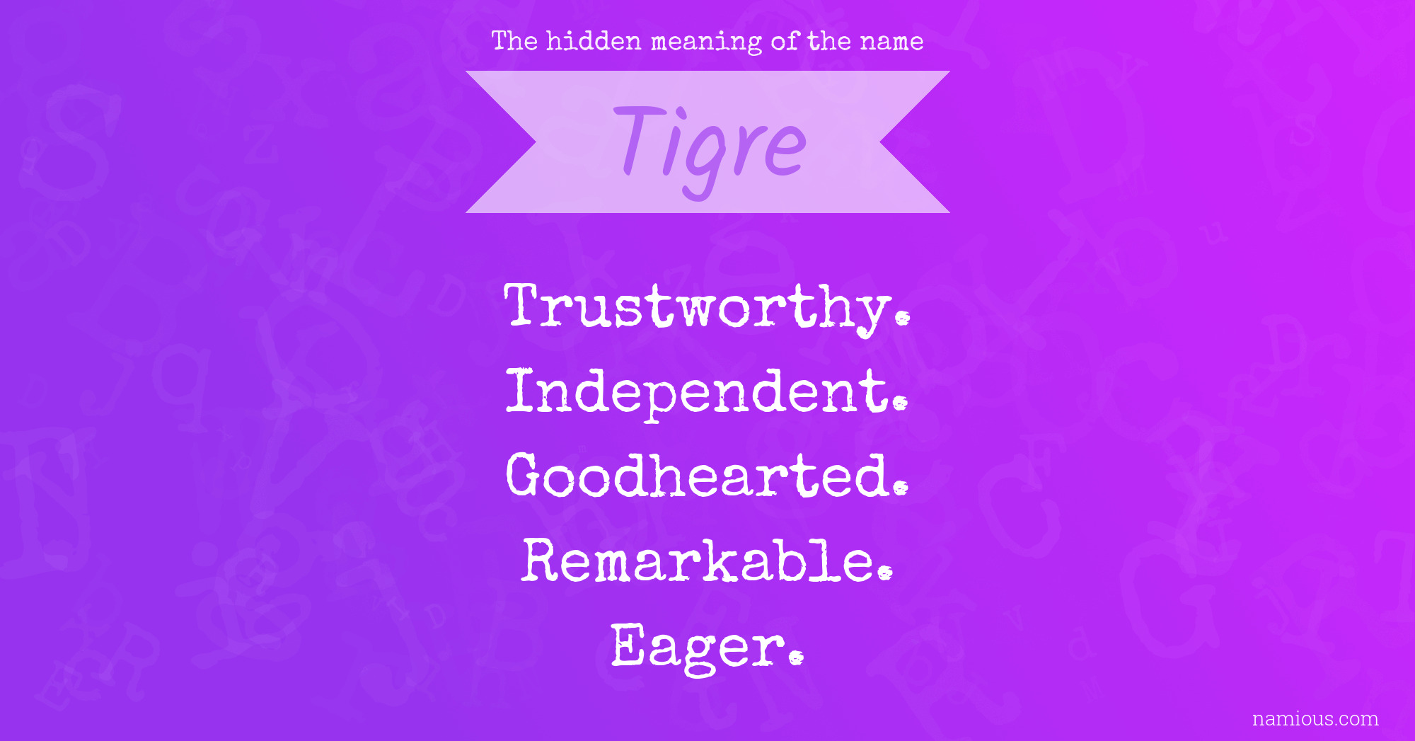 The hidden meaning of the name Tigre