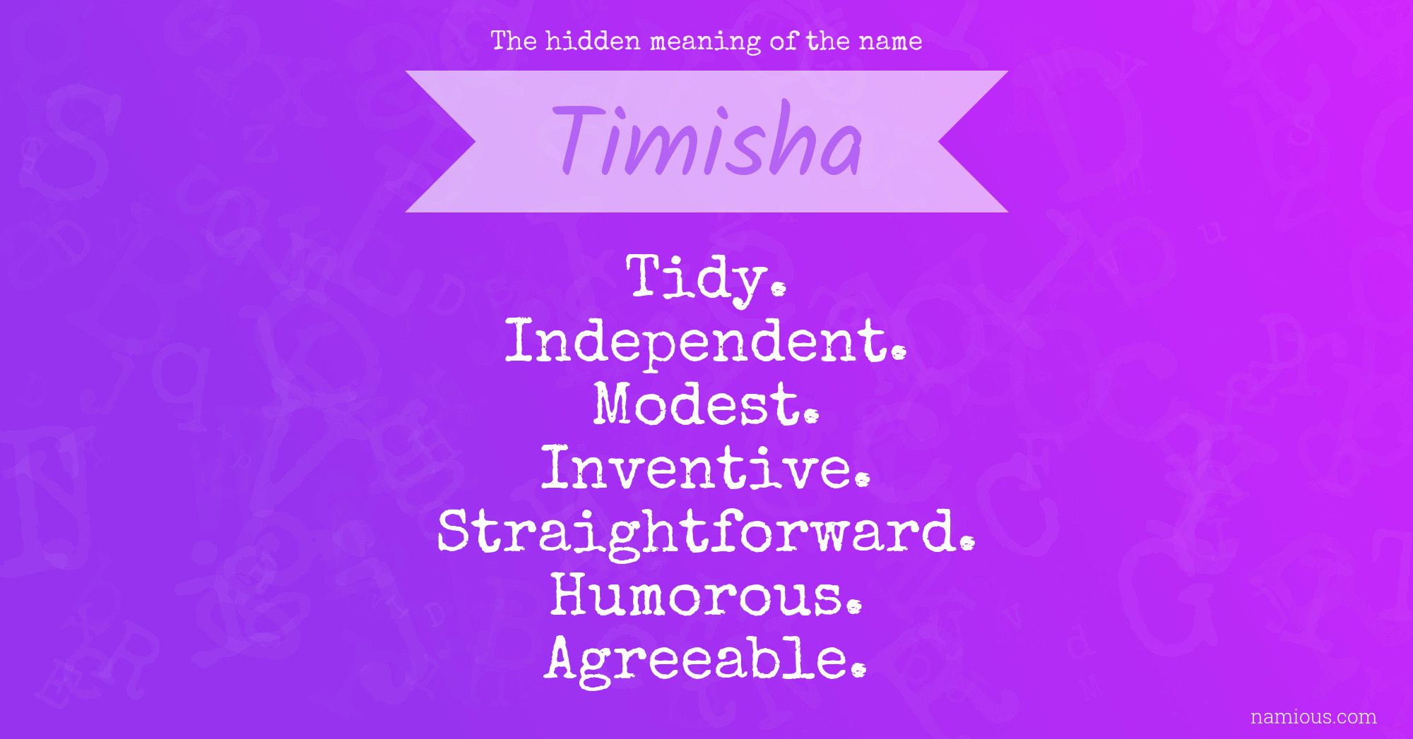 The hidden meaning of the name Timisha